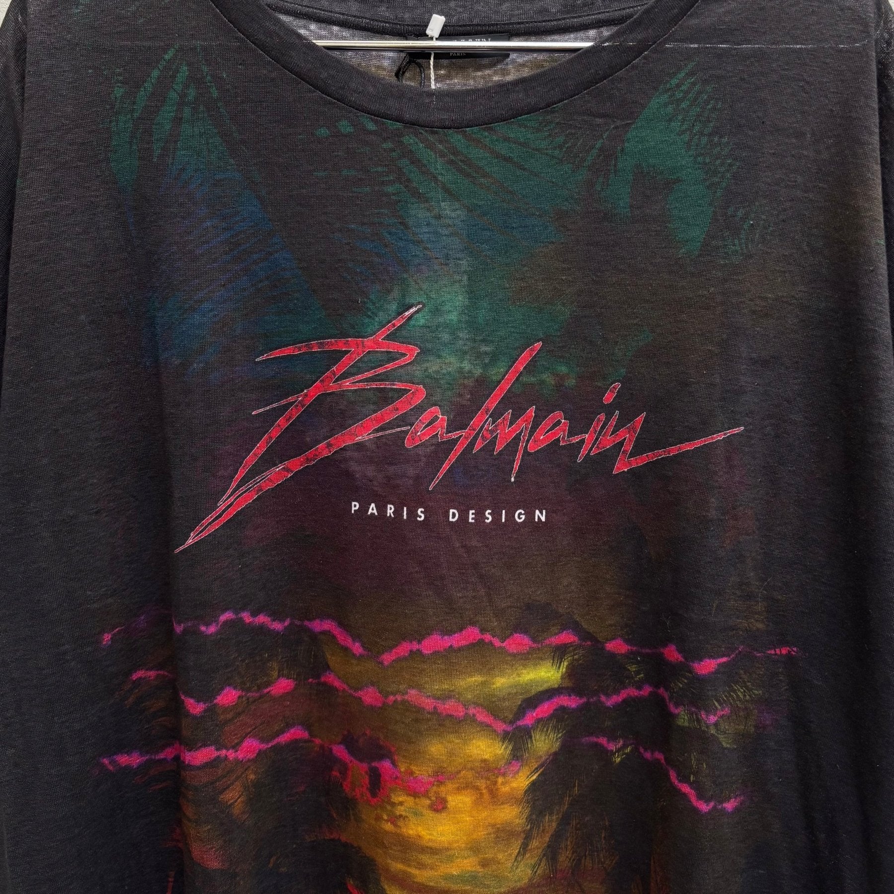 Balmain Paris Linen Graphic T-Shirt - Image 3