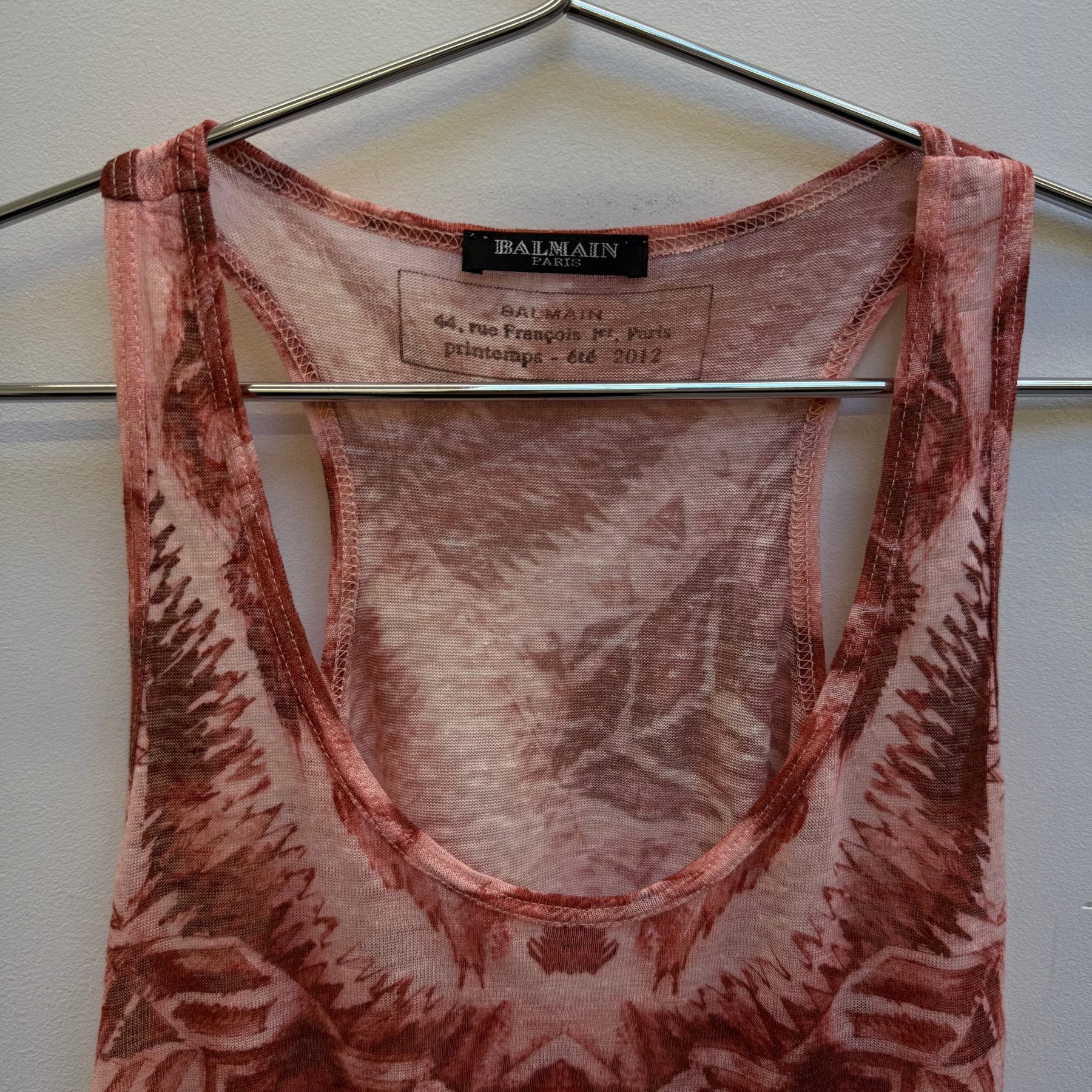 SS12 Balmain Patterned Tank Top - Image 7
