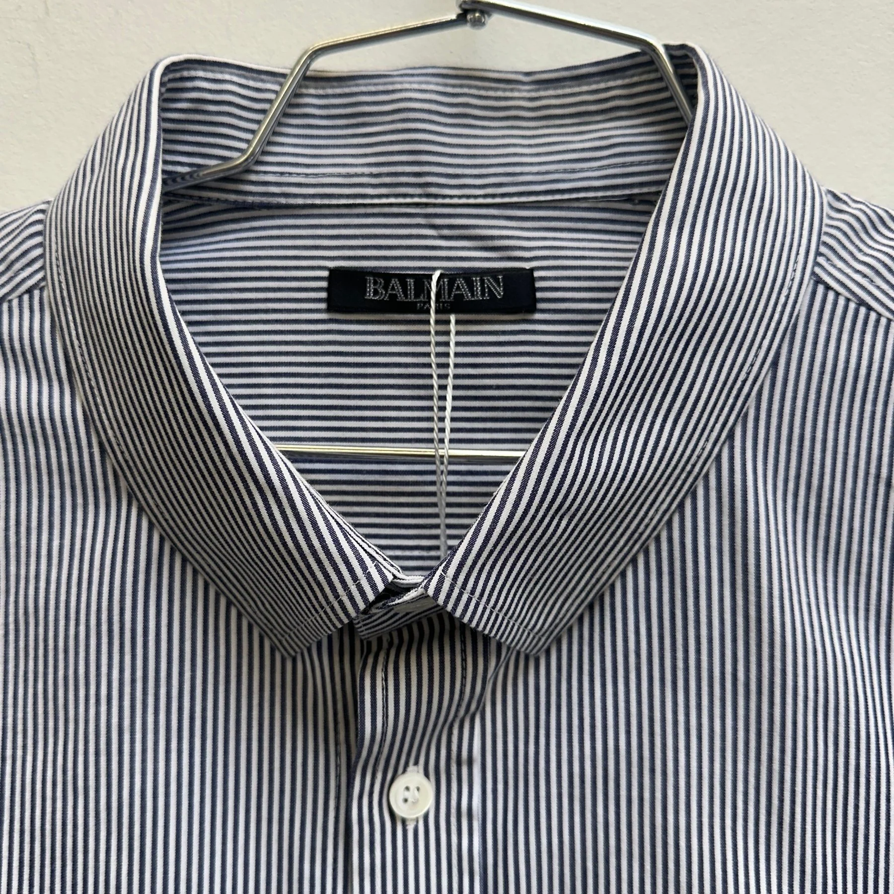 Balmain Pin Strip Embroidered Button Up Shirt - Image 3