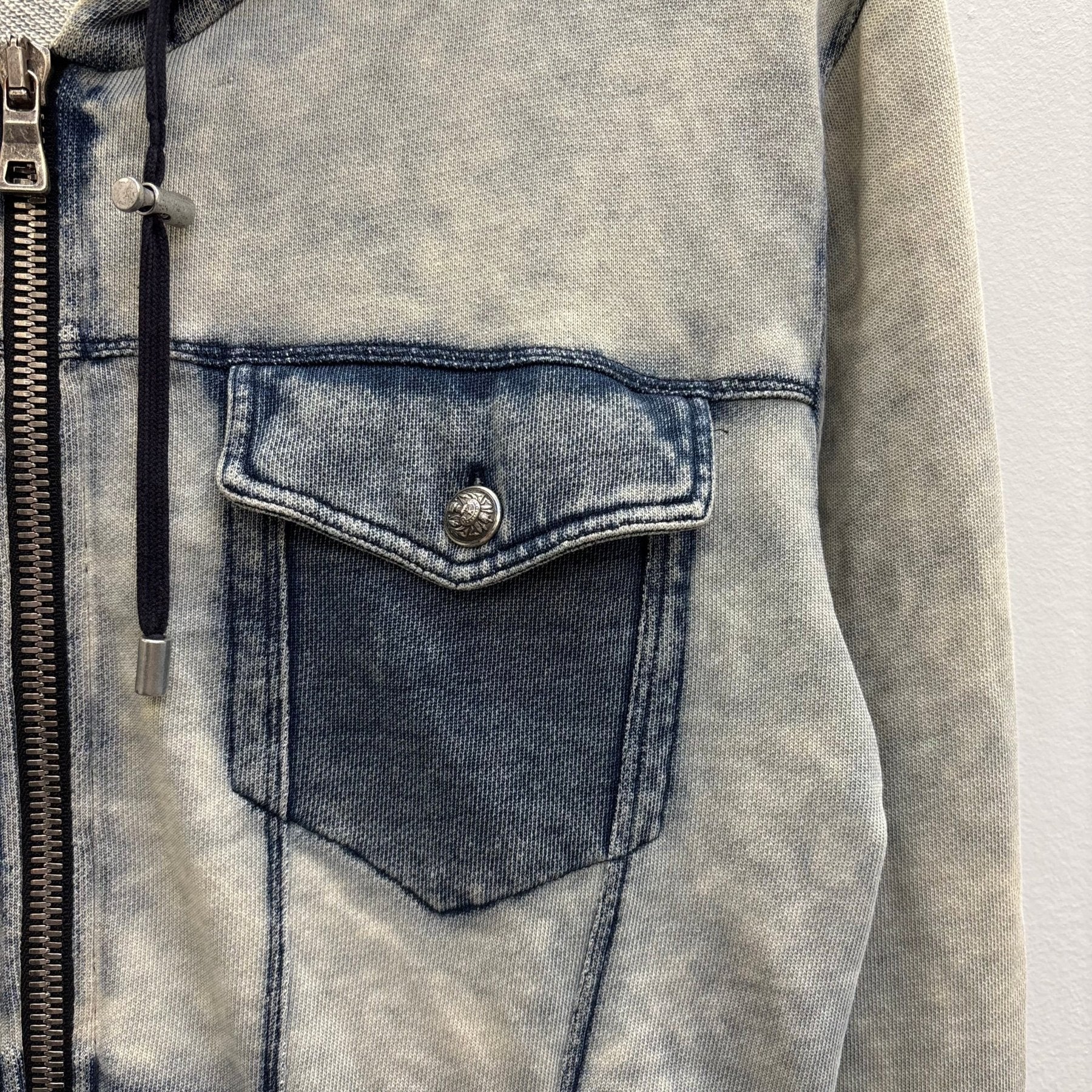 Balmain Semi Washed Zip Up Hoodie - Image 3