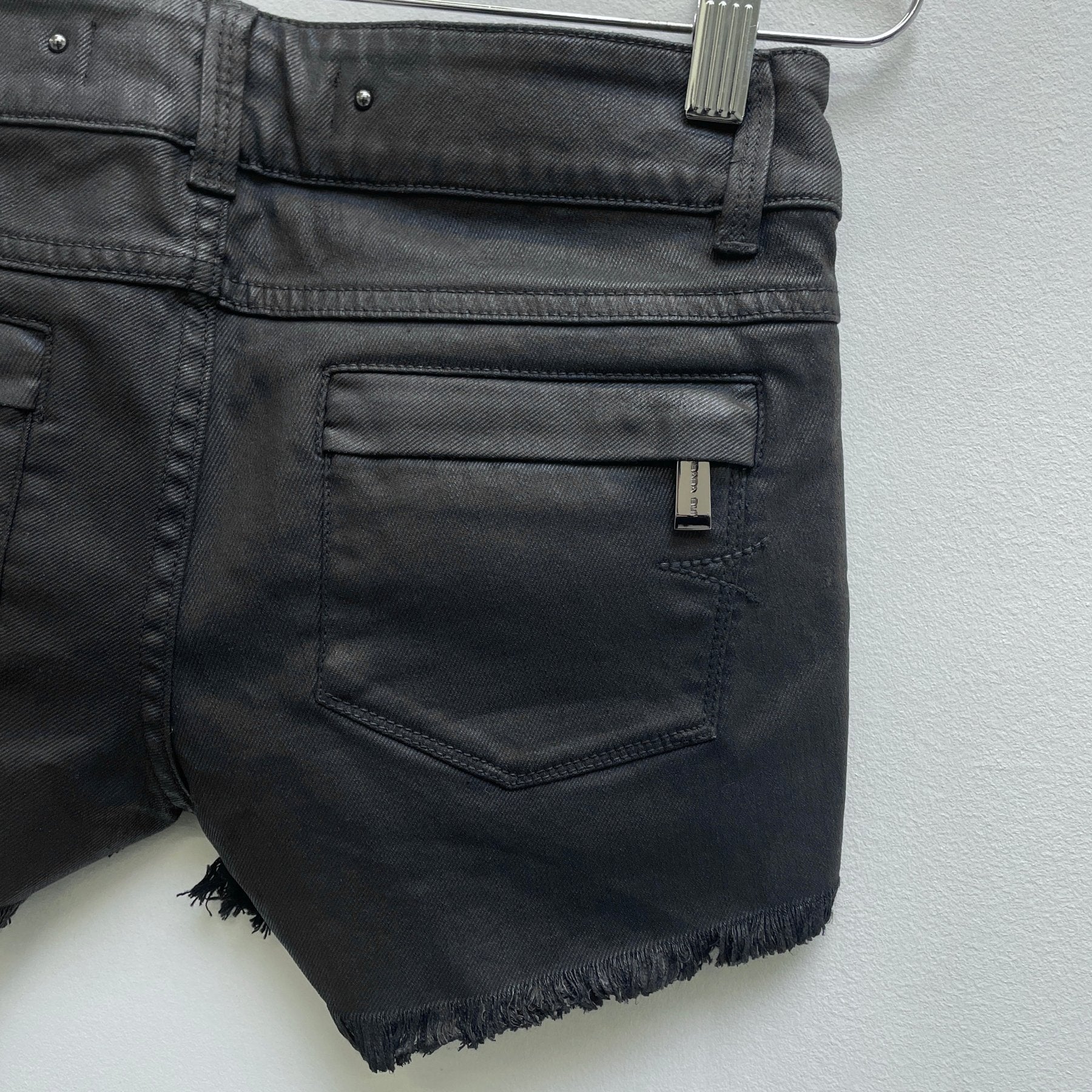 Barbara Bui Waxed Denim Mini Shorts - Image 7