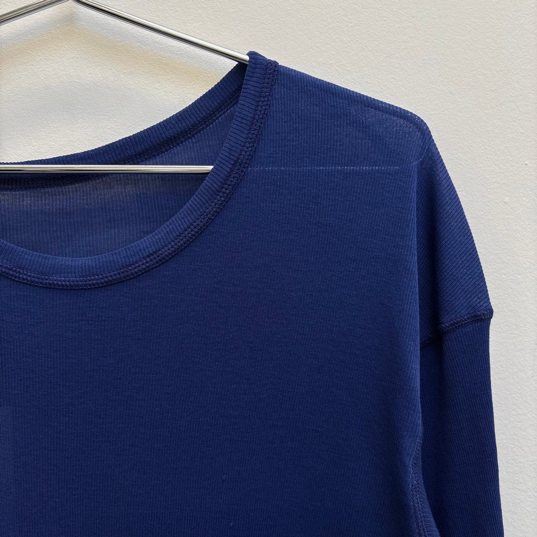 Boris Bidjan Saberi Nuclear Blue Micro Rib Tee - Image 3