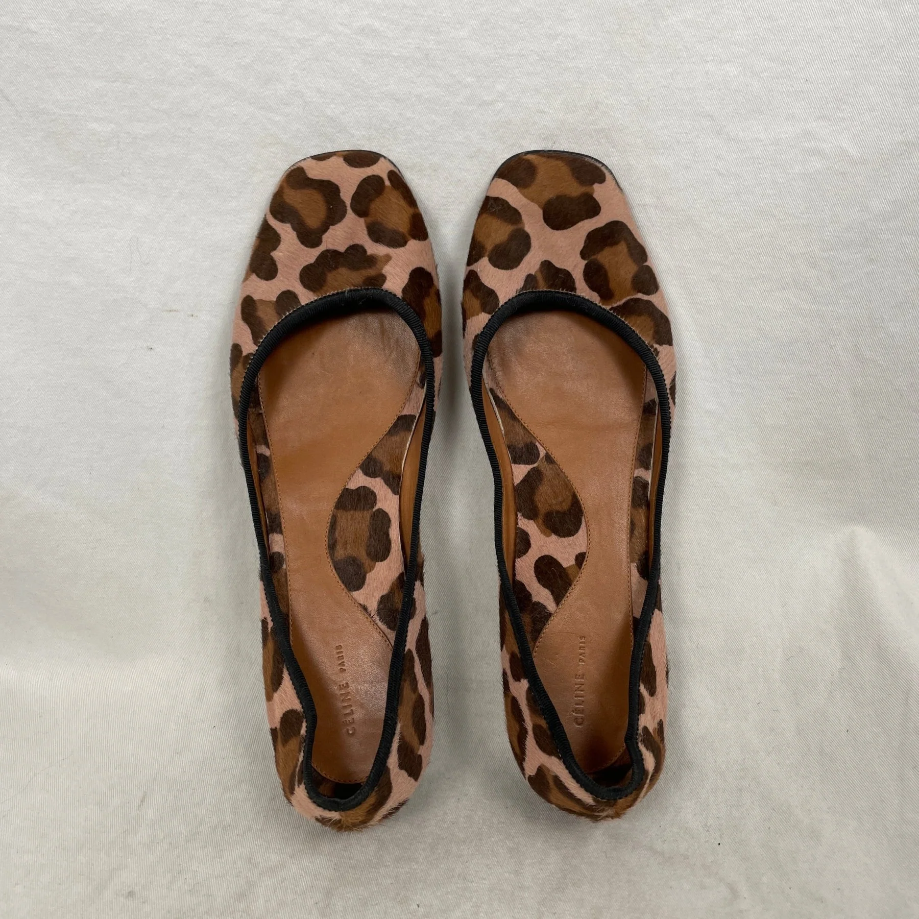 Celine Leopard Print Pony Hair Flats - Image 7