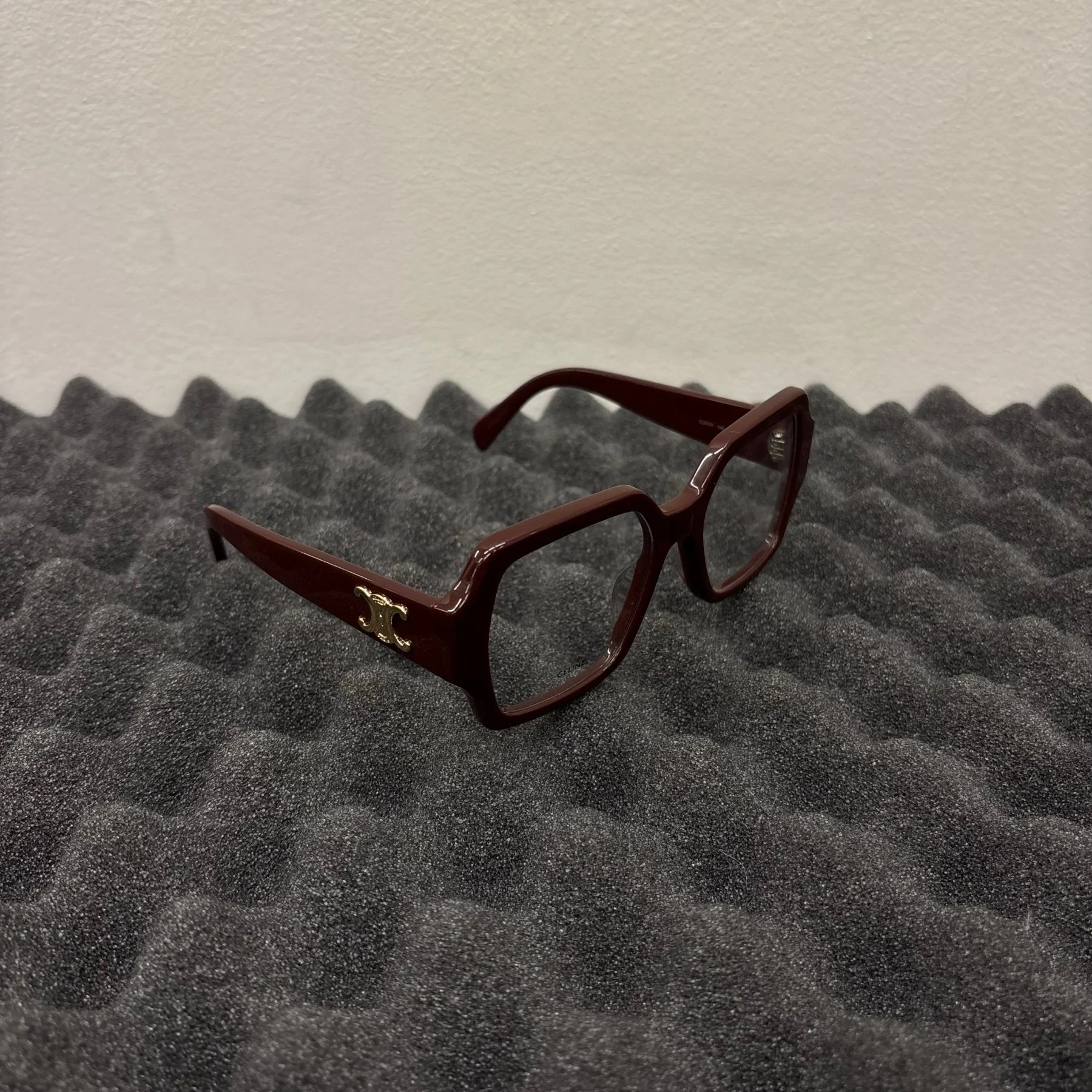Celine Maroon Oversized Square Optical Glasses - Image 2