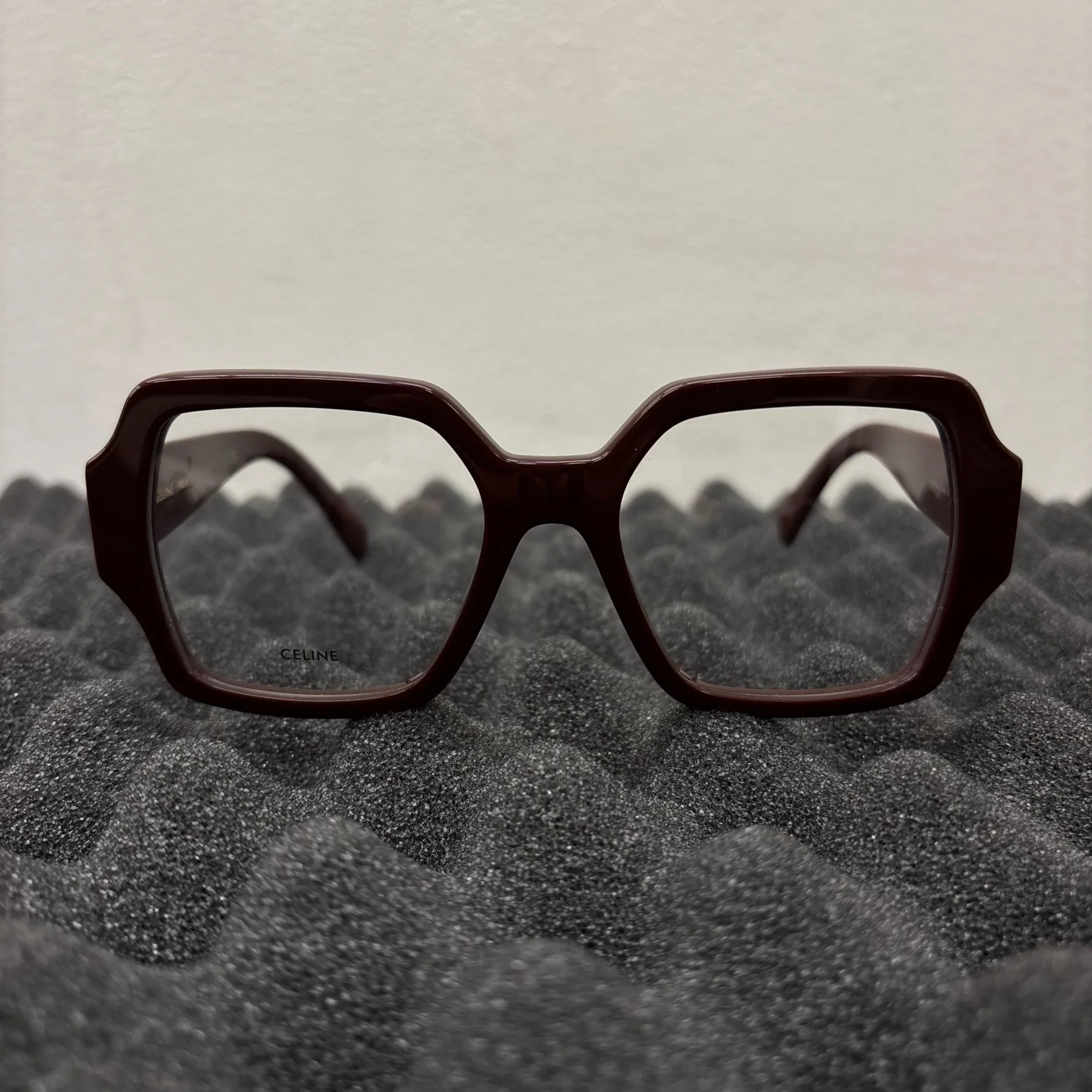 Celine Maroon Oversized Square Optical Glasses - Image 4