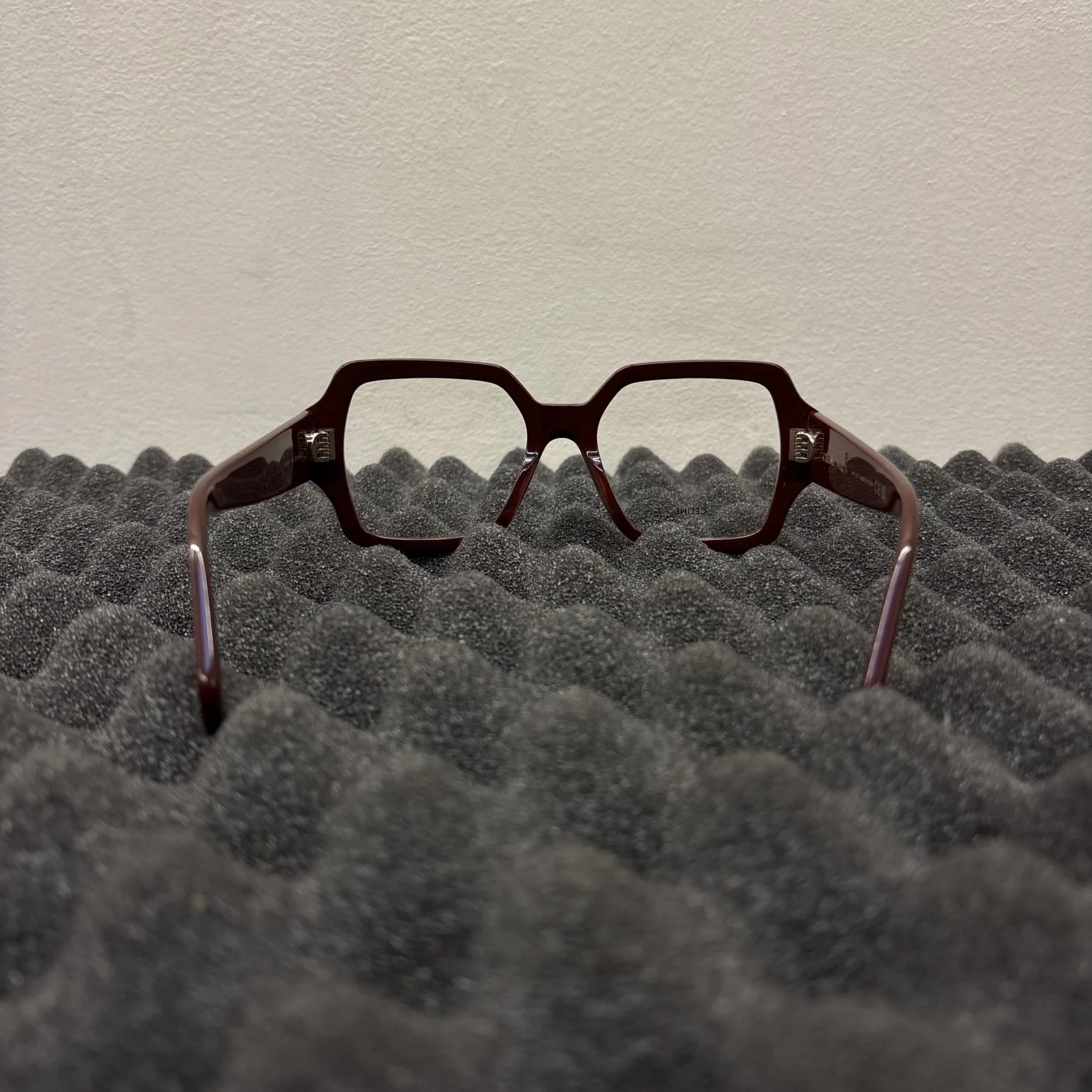 Celine Maroon Oversized Square Optical Glasses - Image 5