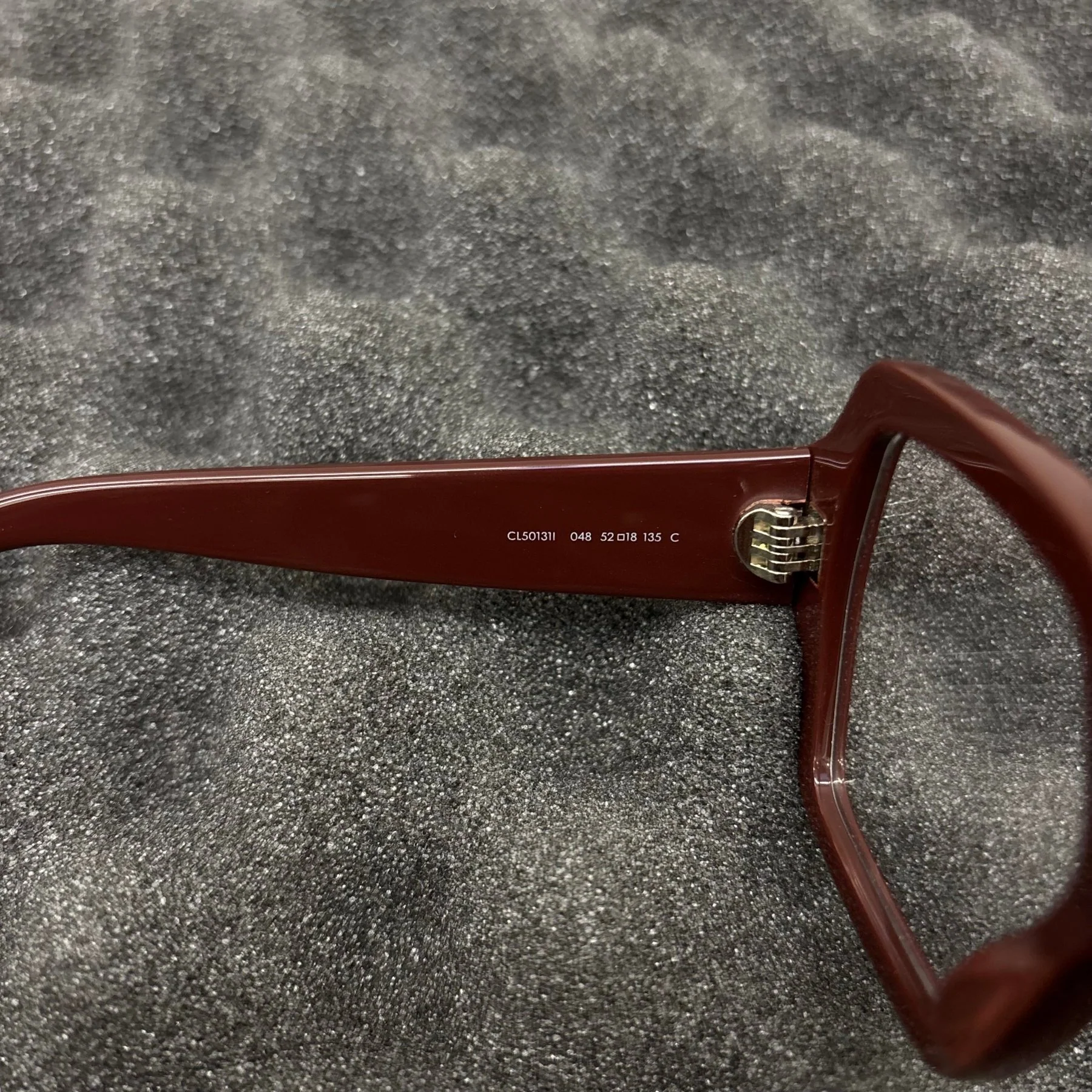 Celine Maroon Oversized Square Optical Glasses - Image 6