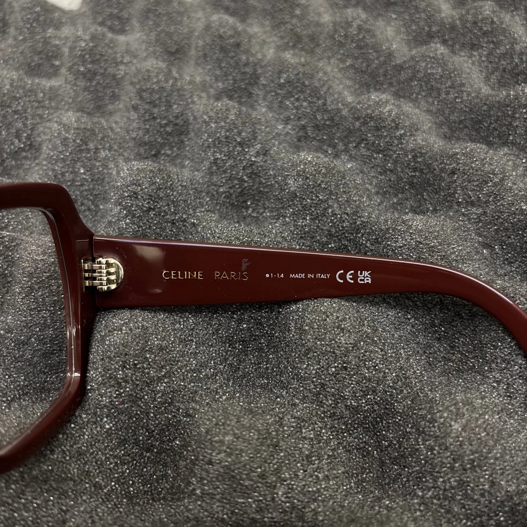 Celine Maroon Oversized Square Optical Glasses - Image 7