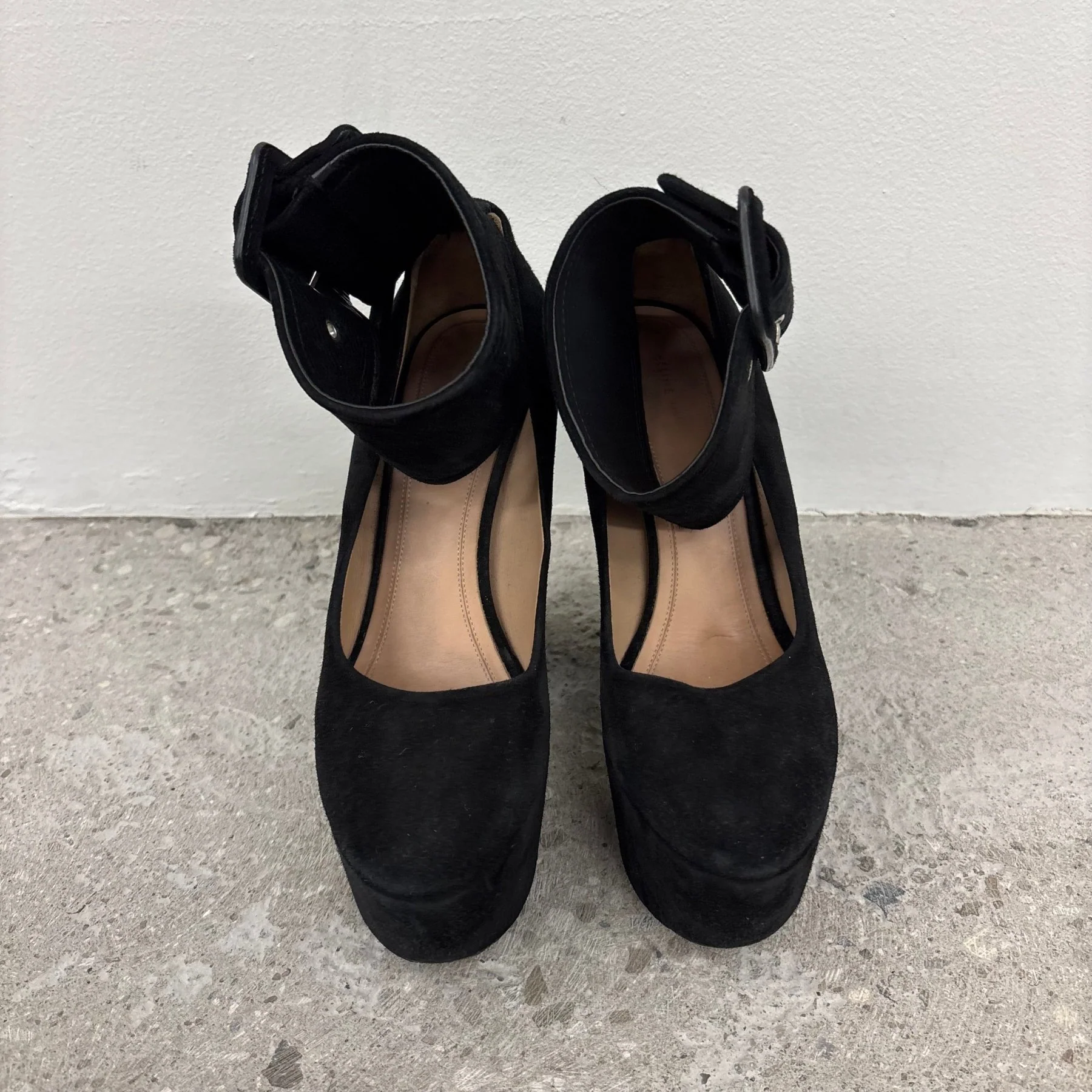 SS12 Celine Pheobe Philo Suede Buckle Platform Heels - Image 6