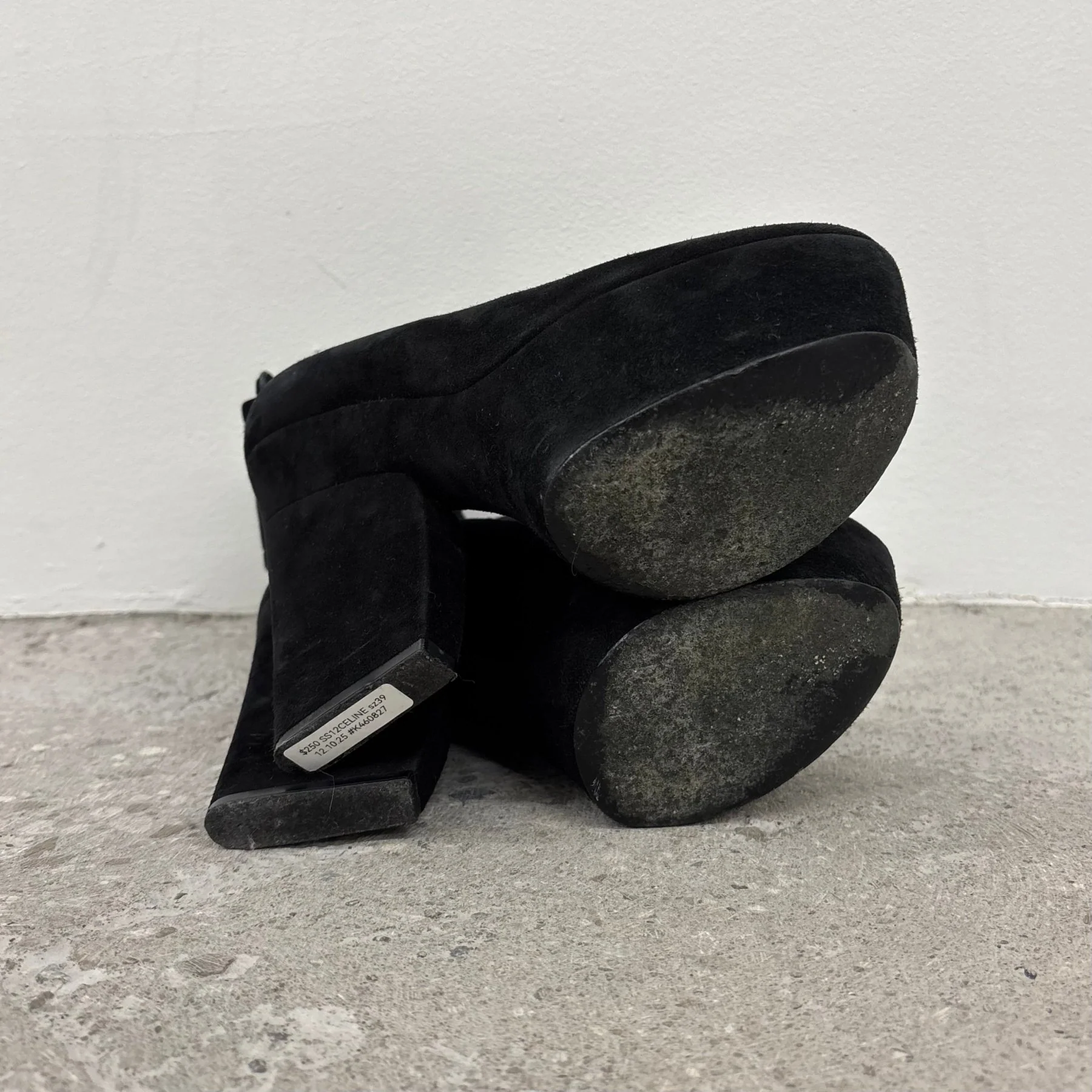 SS12 Celine Pheobe Philo Suede Buckle Platform Heels - Image 9