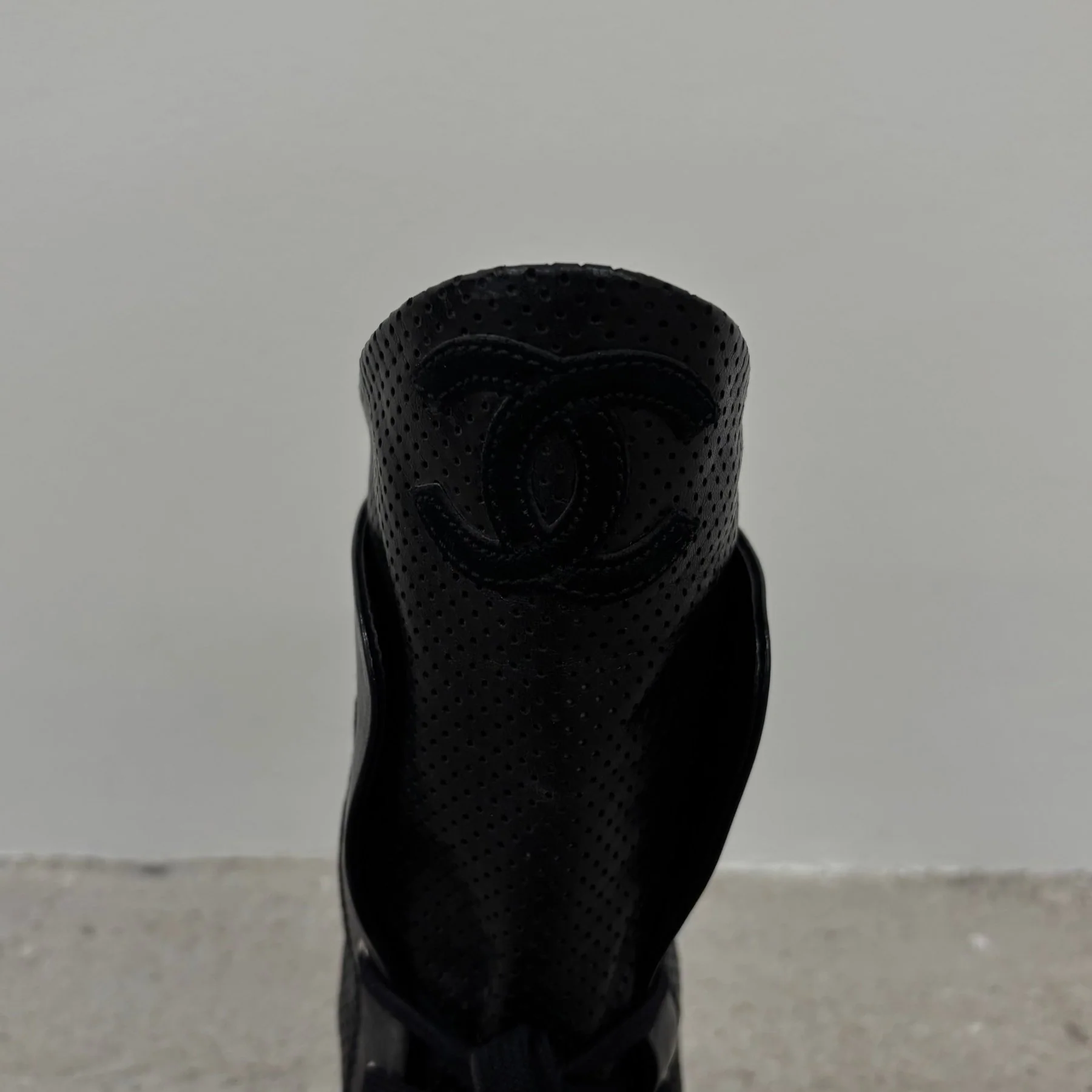 Chanel Perforated Leather Mid Length Sneakers - Image 5