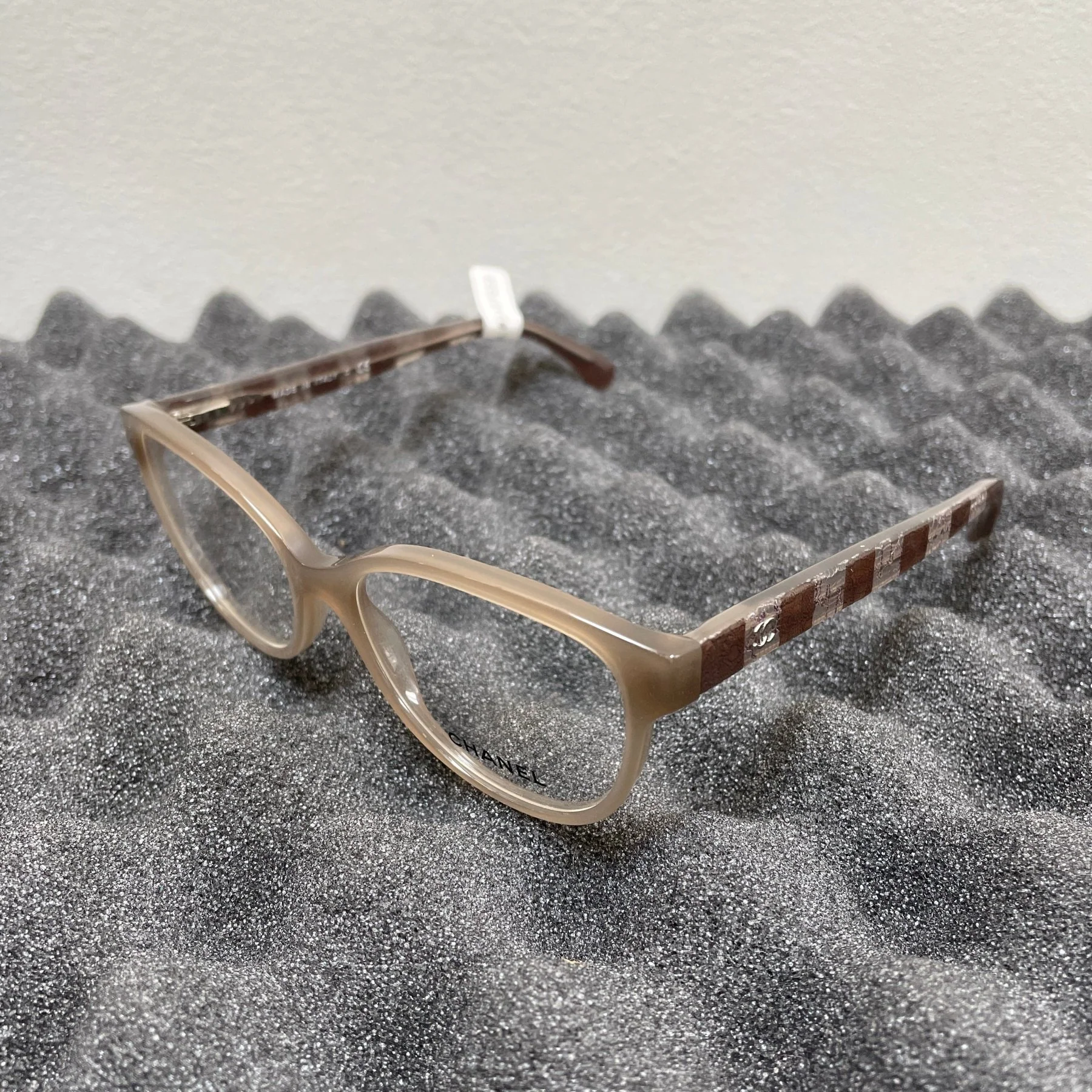 Chanel Plaid Crocodile Print Cat Eye Optical Glasses - Image 3
