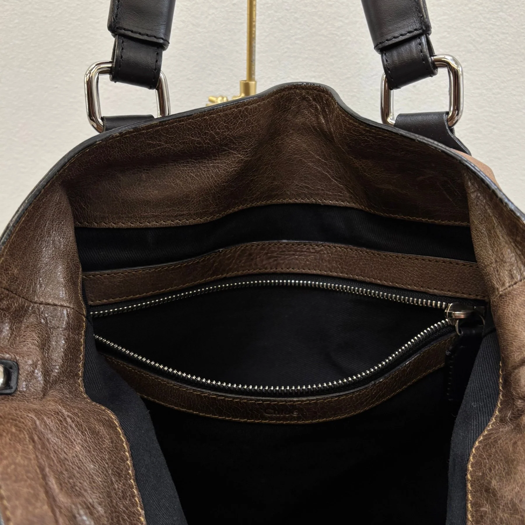 00s Chloé Leather Messenger Tote Shoulder Bag - Image 10