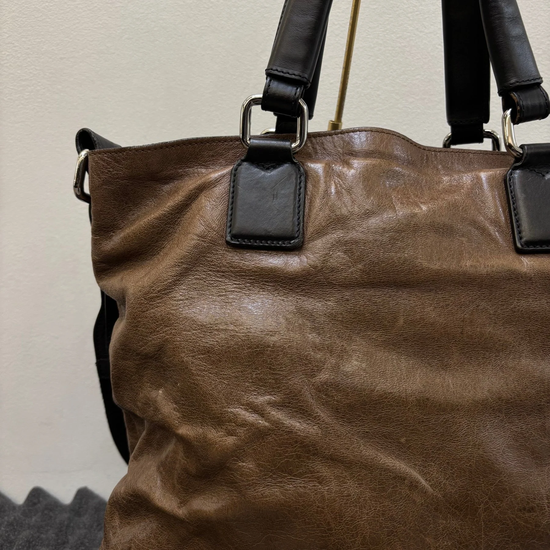 00s Chloé Leather Messenger Tote Shoulder Bag - Image 6
