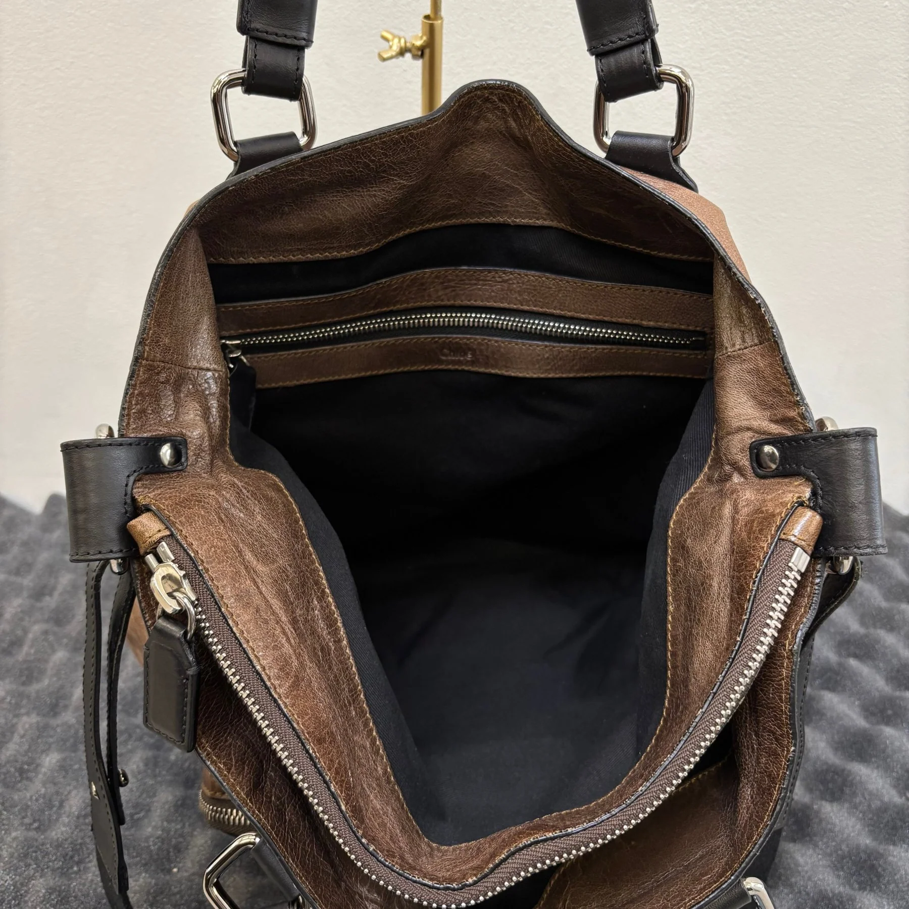 00s Chloé Leather Messenger Tote Shoulder Bag - Image 9