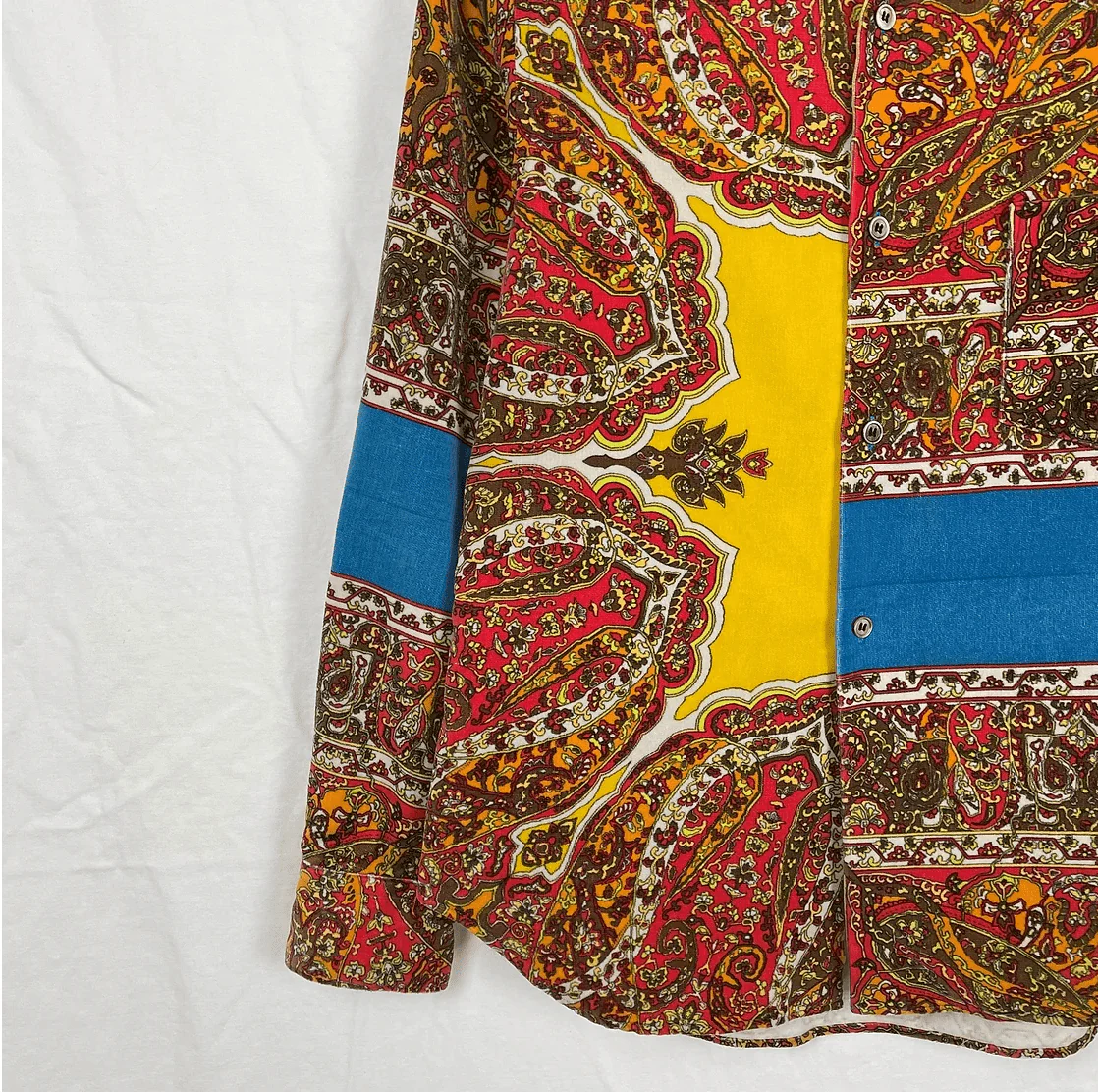 Comme des Garçons Velour Paisley Print Button Up Shirt - Image 3