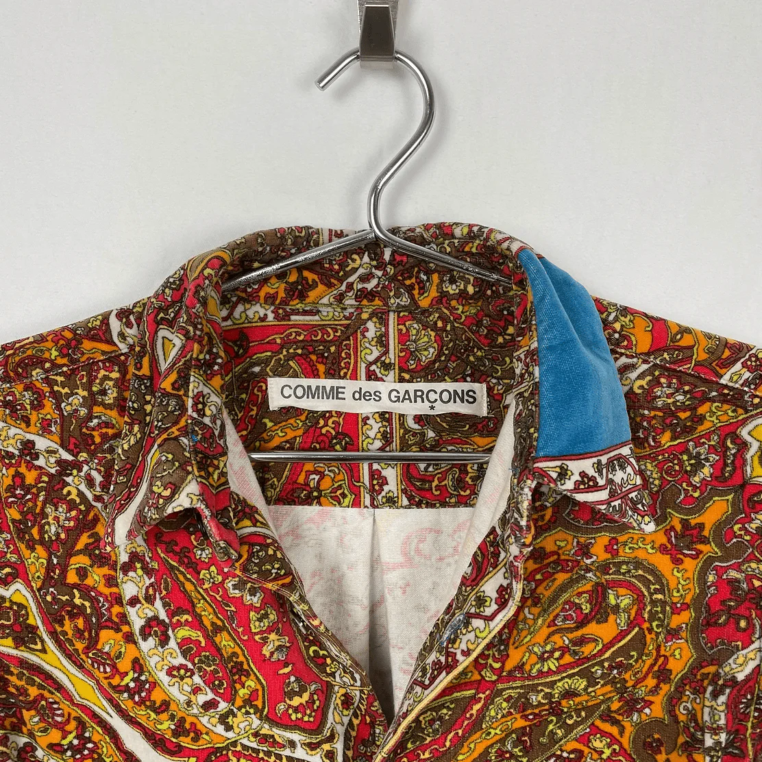 Comme des Garçons Velour Paisley Print Button Up Shirt - Image 4