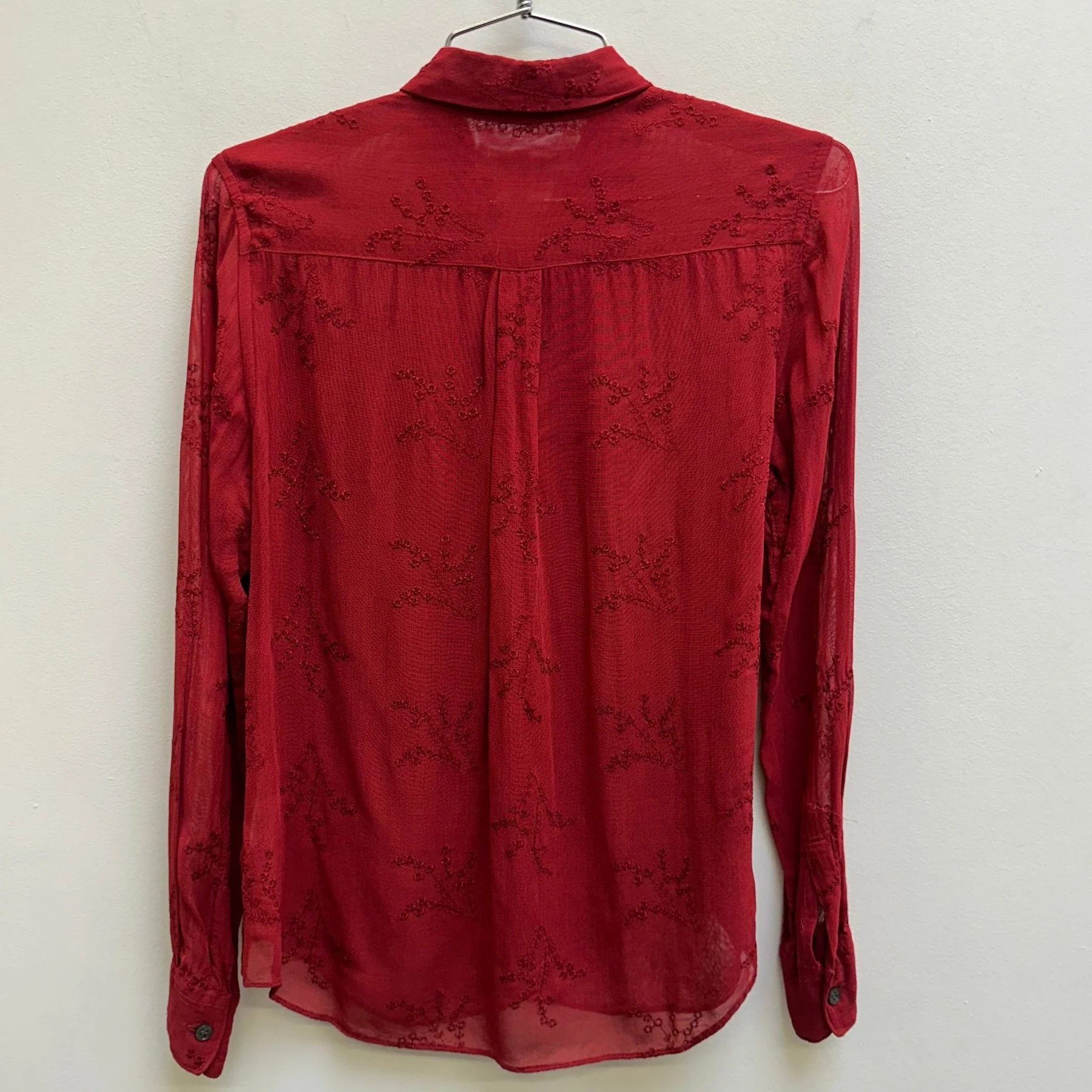Comme Des Garçons Shirt Sheer Floral Side Patch Dress Shirt - Image 2