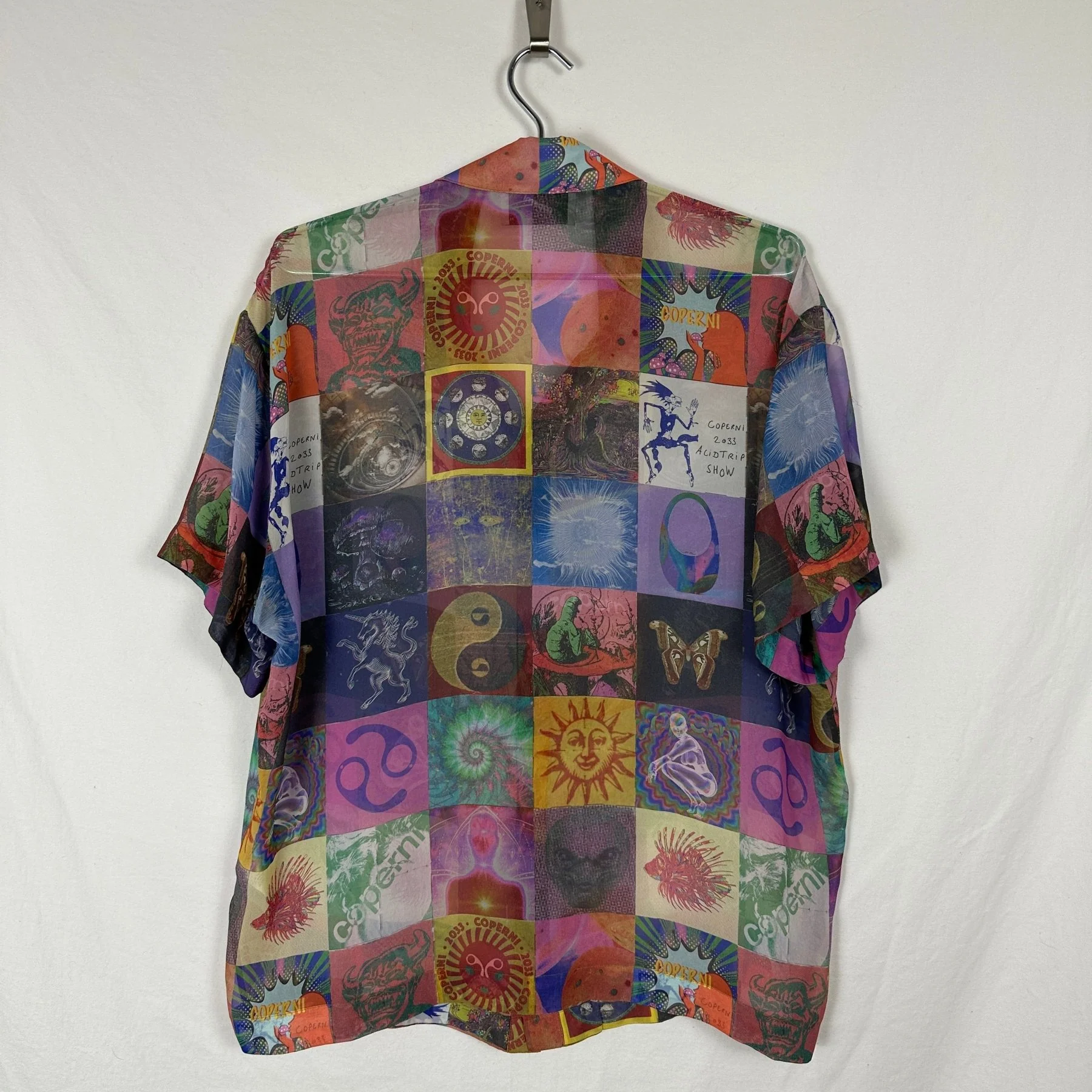 Coperni Sheer Silk Printed Button-Up Shirt - Image 6