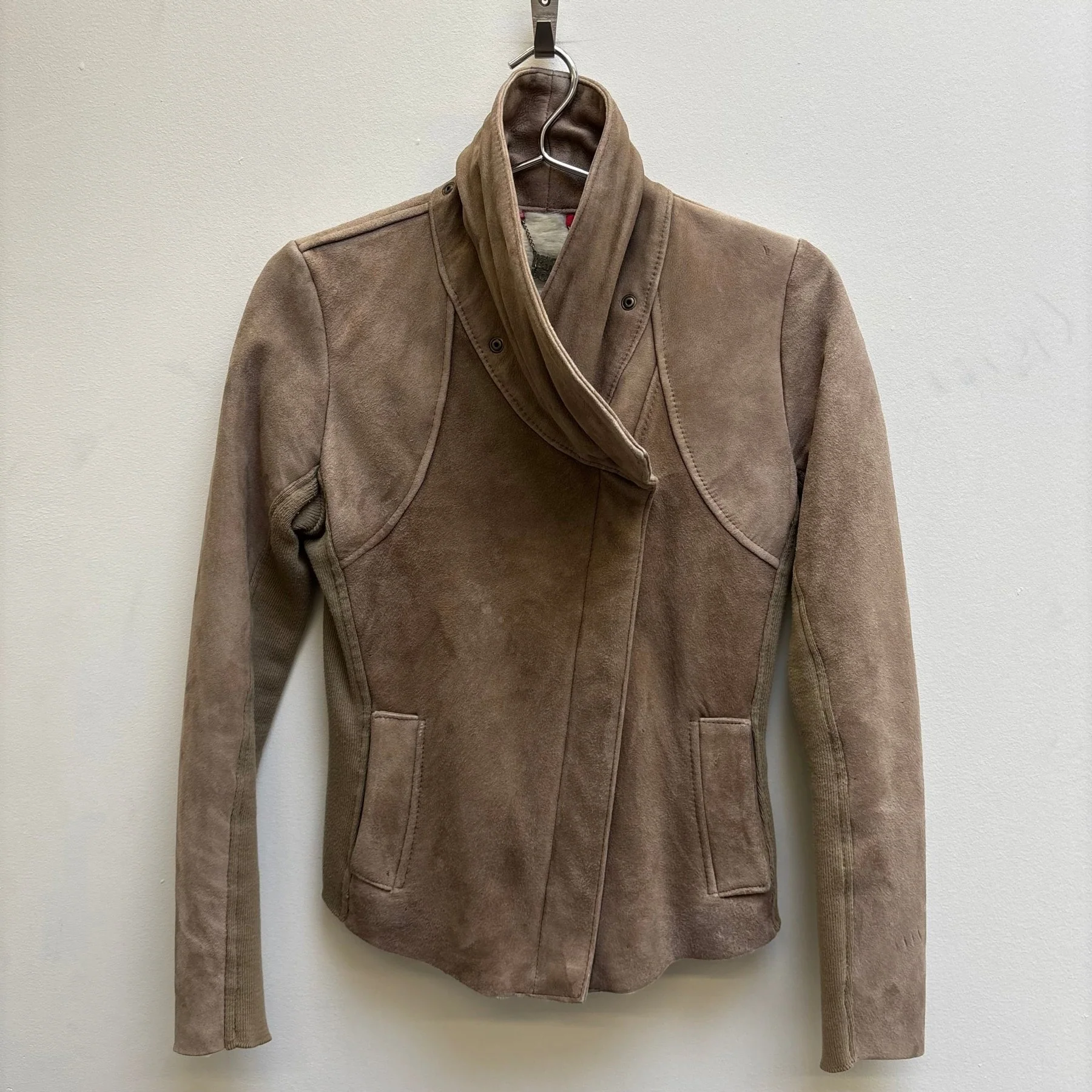 Damir Doma Suede & Fur Beige Moto Jacket - Image 3