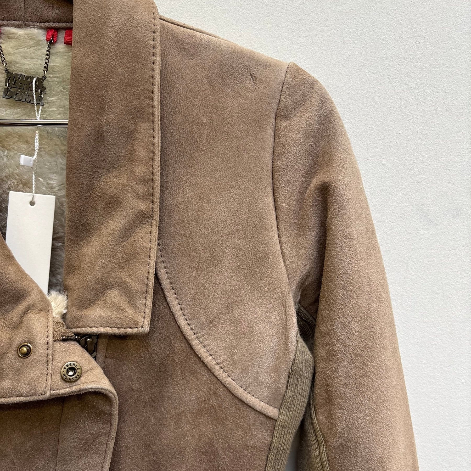Damir Doma Suede & Fur Beige Moto Jacket - Image 4
