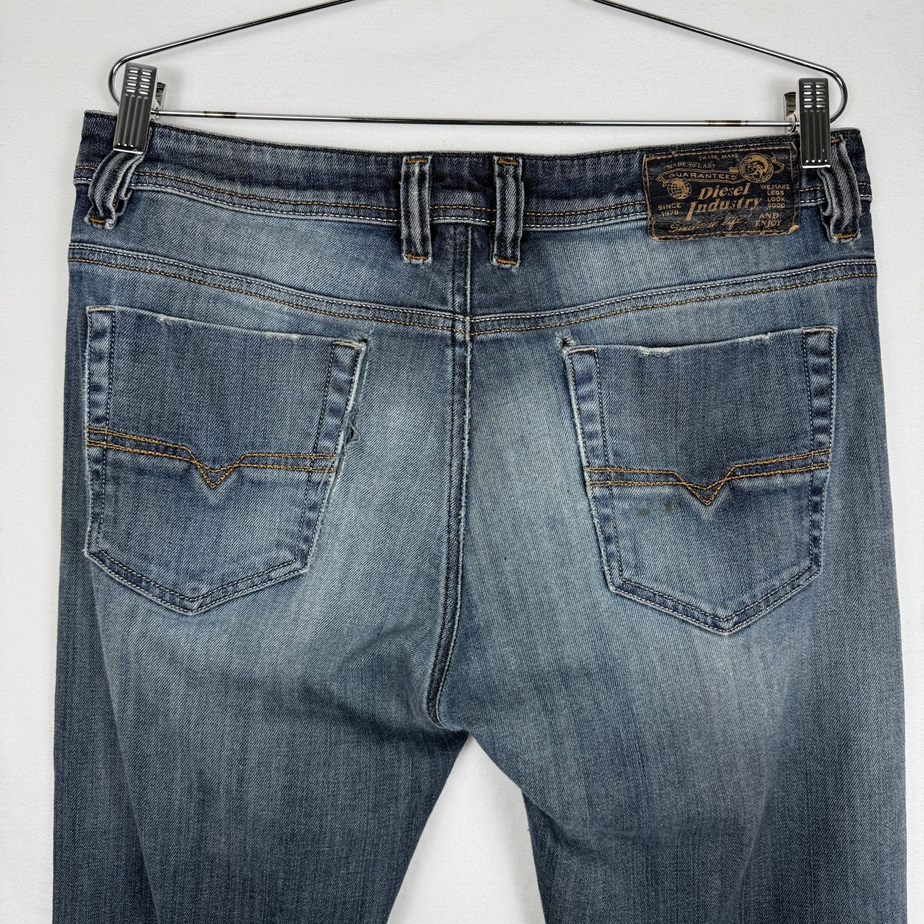 Diesel Industries Faded Indigo Straight Leg Jeans - Image 6
