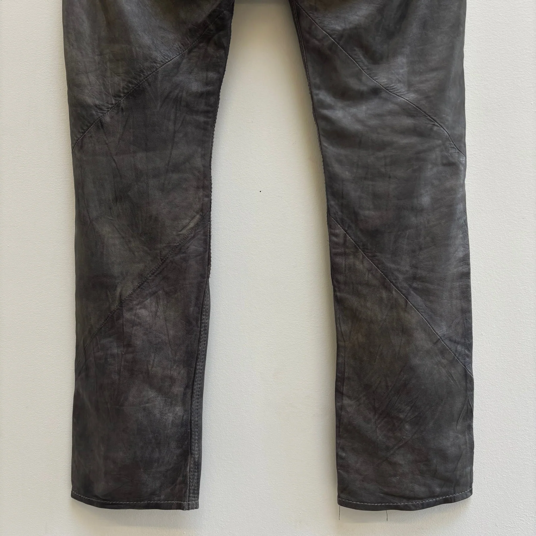 Diesel Sea Green Perforated Lambskin Jeans - Image 10