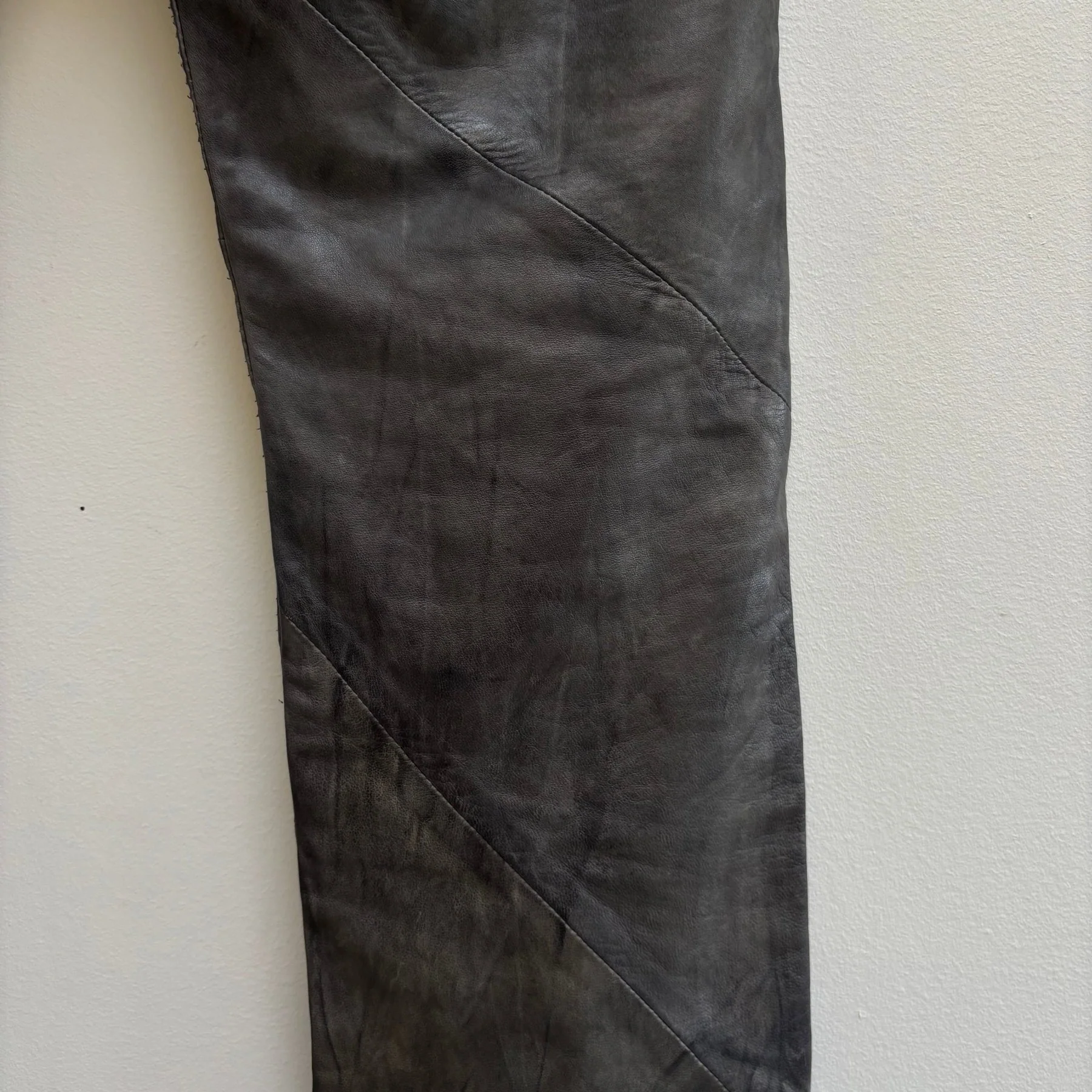 Diesel Sea Green Perforated Lambskin Jeans - Image 13