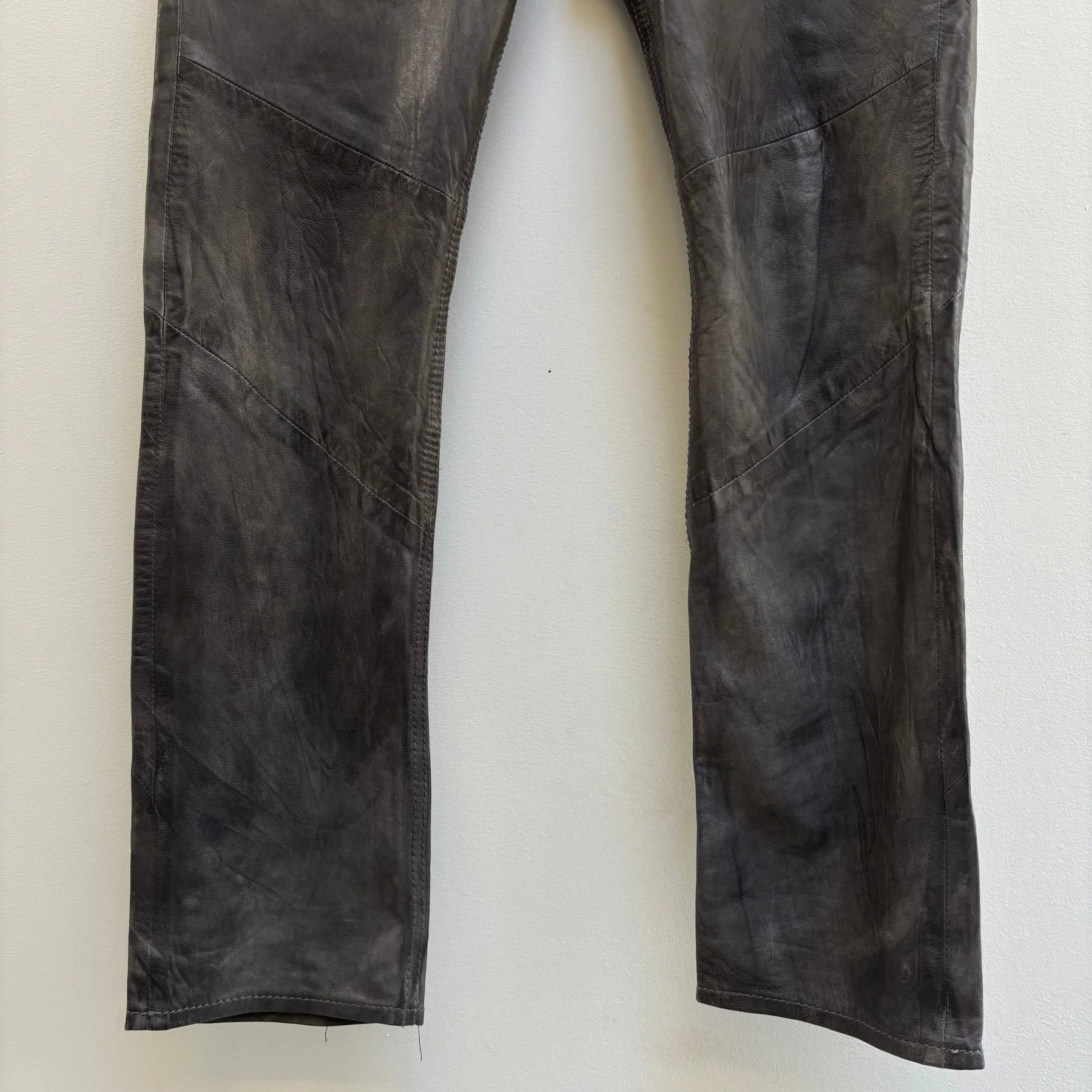 Diesel Sea Green Perforated Lambskin Jeans - Image 4