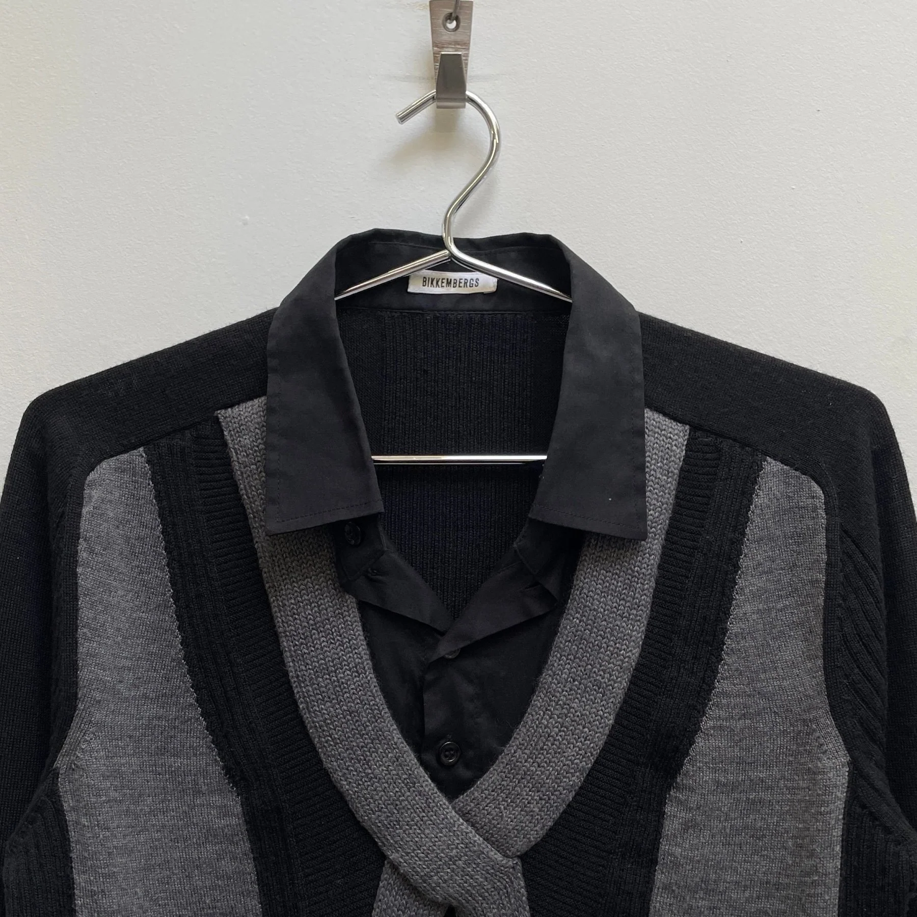 Dirk Bikkembergs Shirt Collar Hybrid Sweater - Image 3