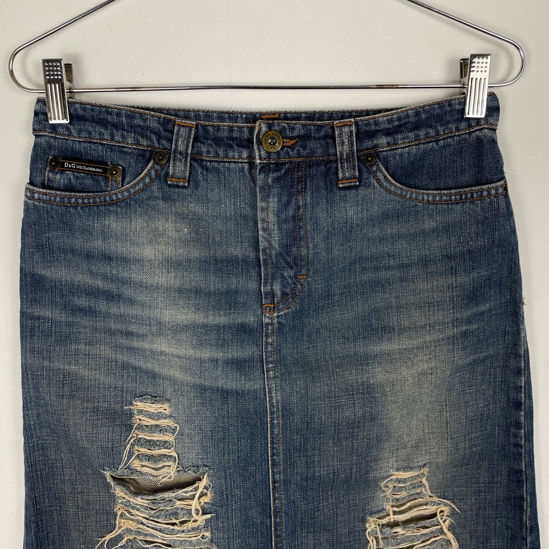 Dolce & Gabbana Distressed Midi Skirt - Image 3
