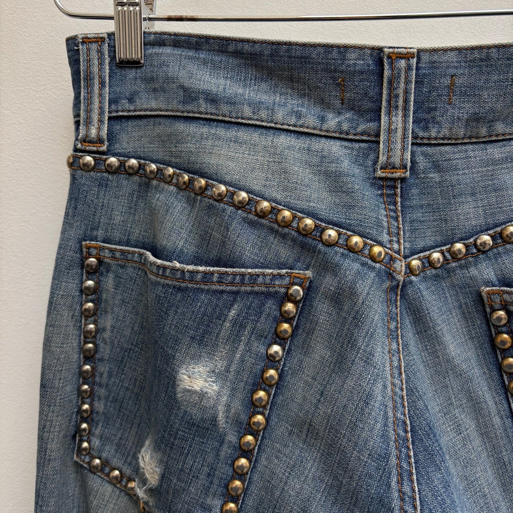Dolce & Gabbana Studded Distressed Light Wash Jeans - Image 12