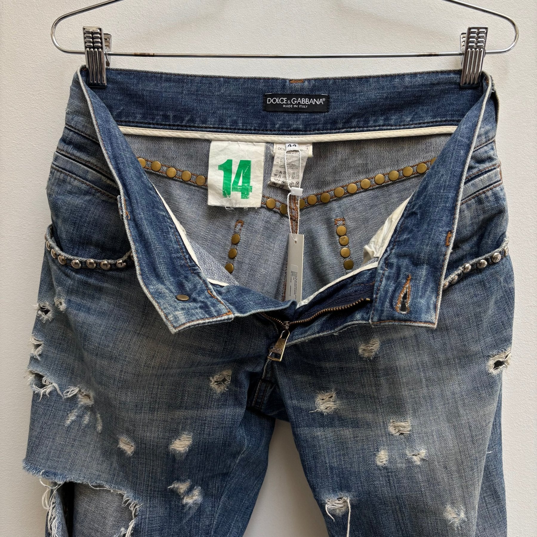 Dolce & Gabbana Studded Distressed Light Wash Jeans - Image 16