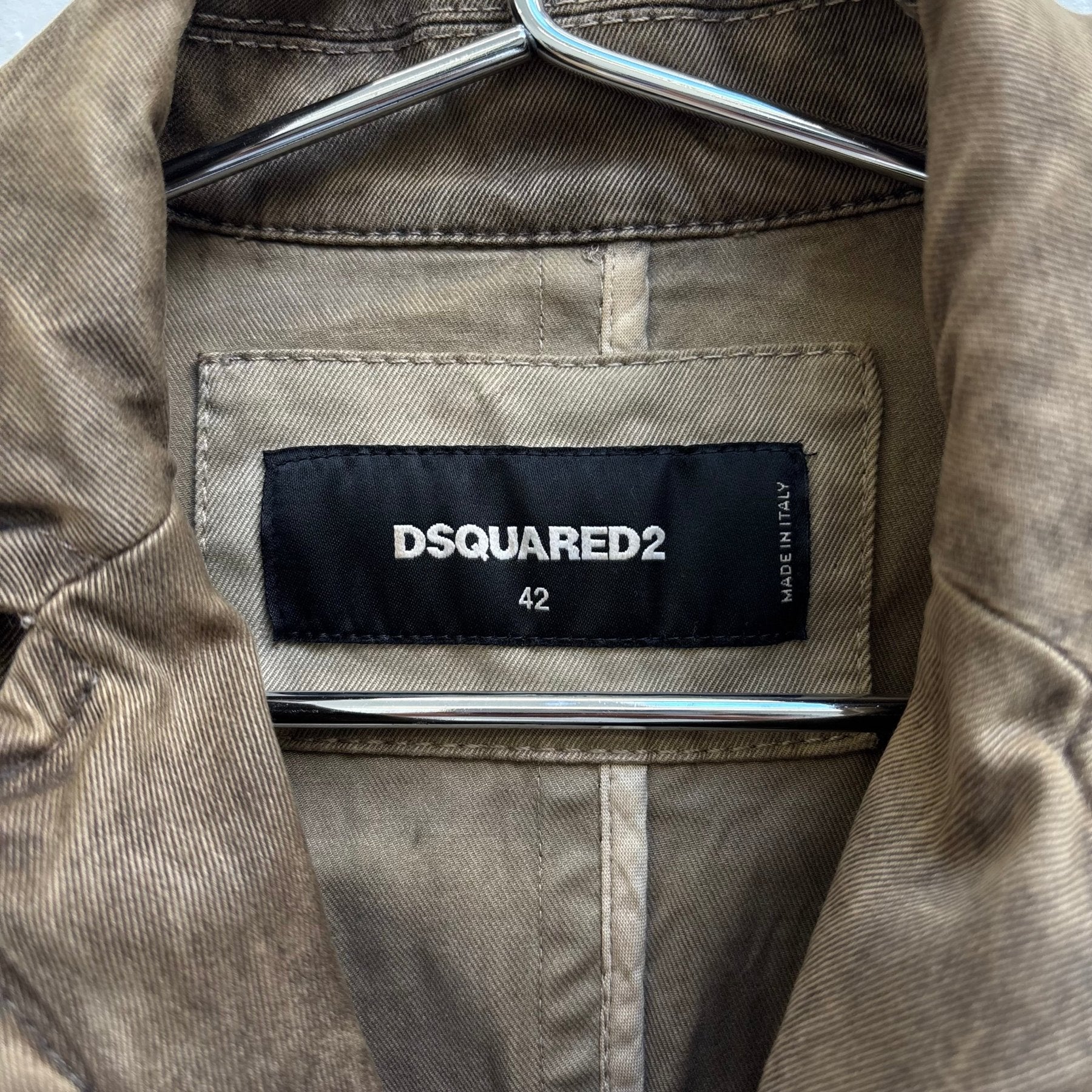 Dsquared2 Brown Waxed Pocketed Military Jacket - Image 14