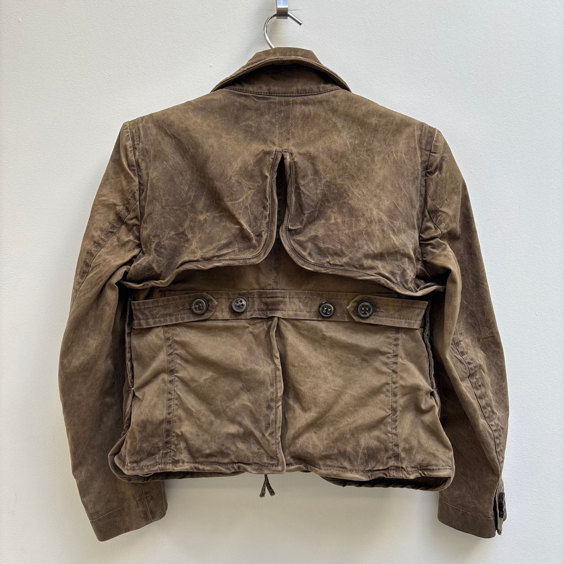 Dsquared2 Brown Waxed Pocketed Military Jacket - Image 2