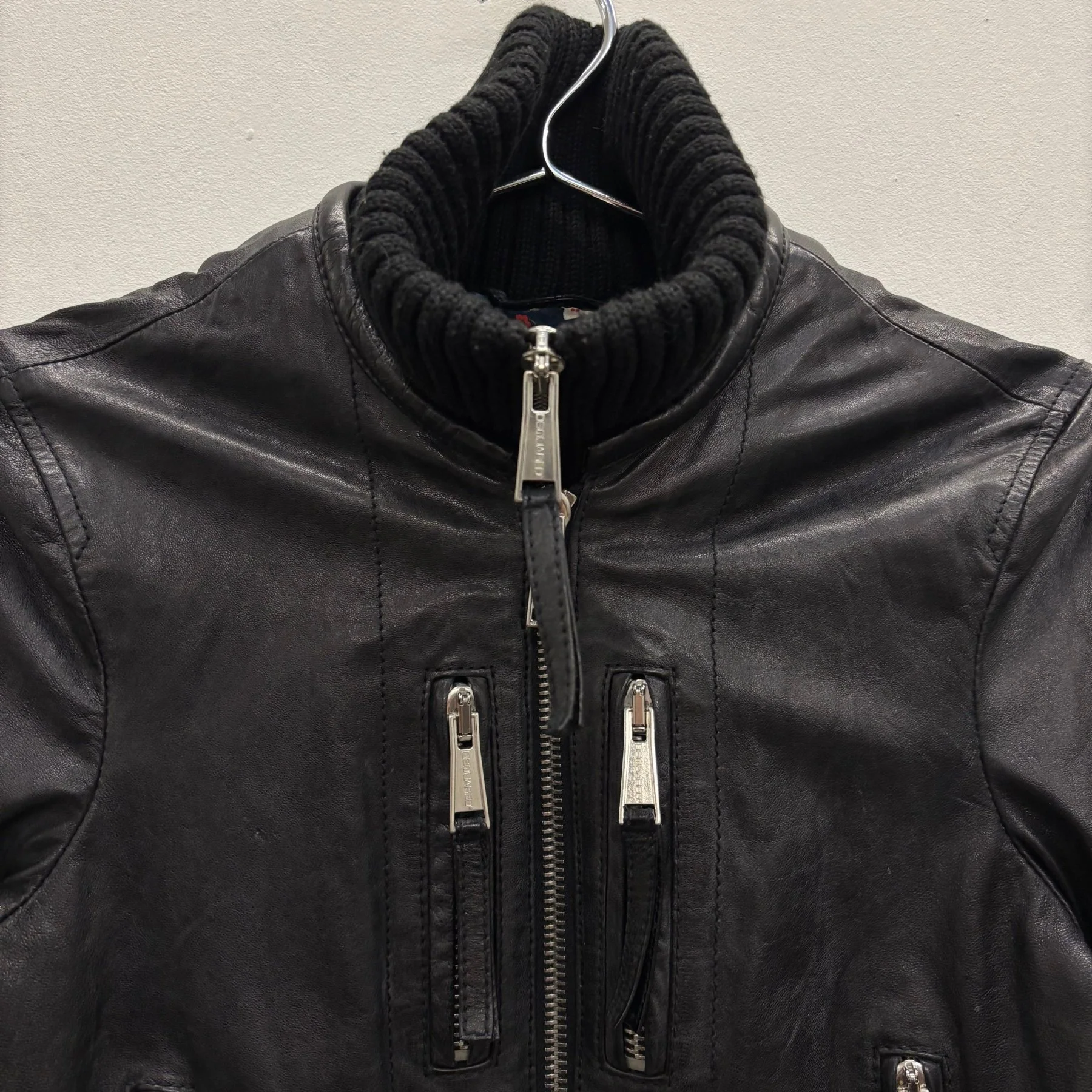 FW12 Dsquared2 Layered Lamb Leather Jacket - Image 4