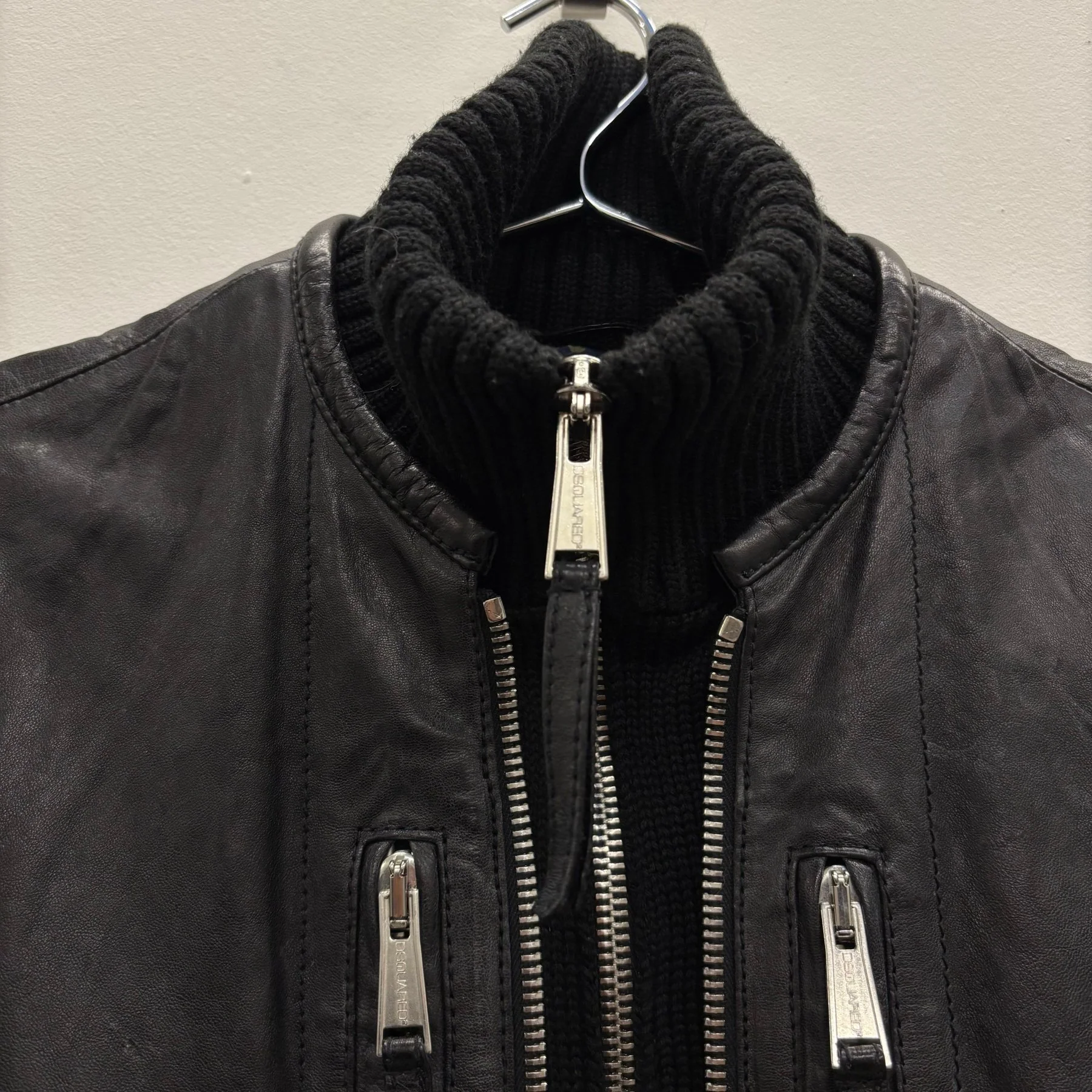 FW12 Dsquared2 Layered Lamb Leather Jacket - Image 5