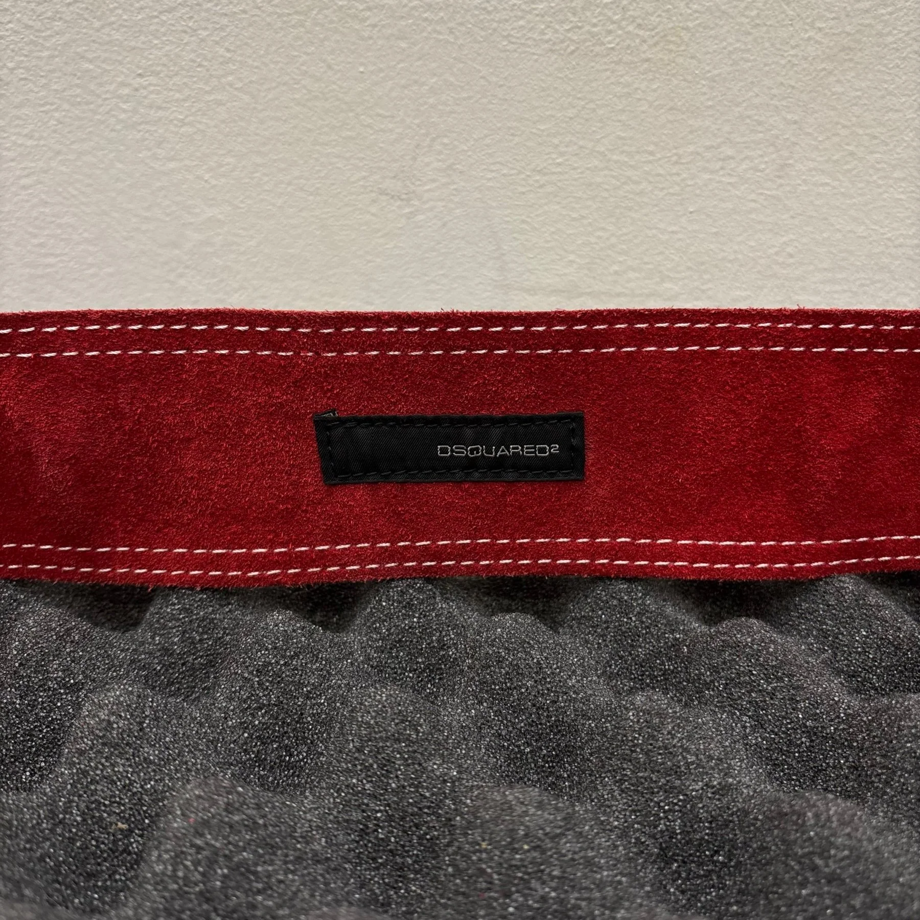 Dsquared2 Red Suede Leather Belt - Image 7