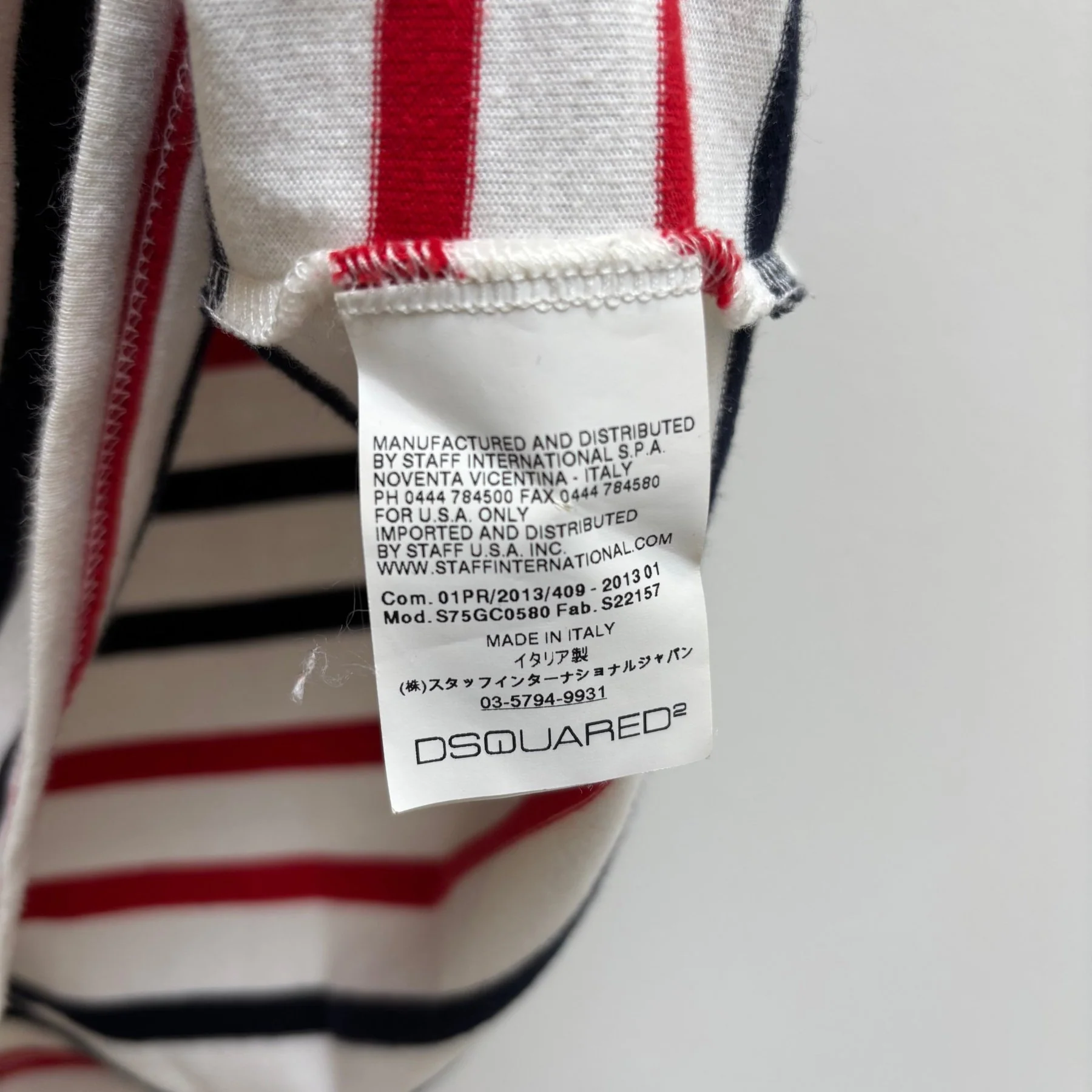 DSquared2 Striped V- Neck Top - Image 10