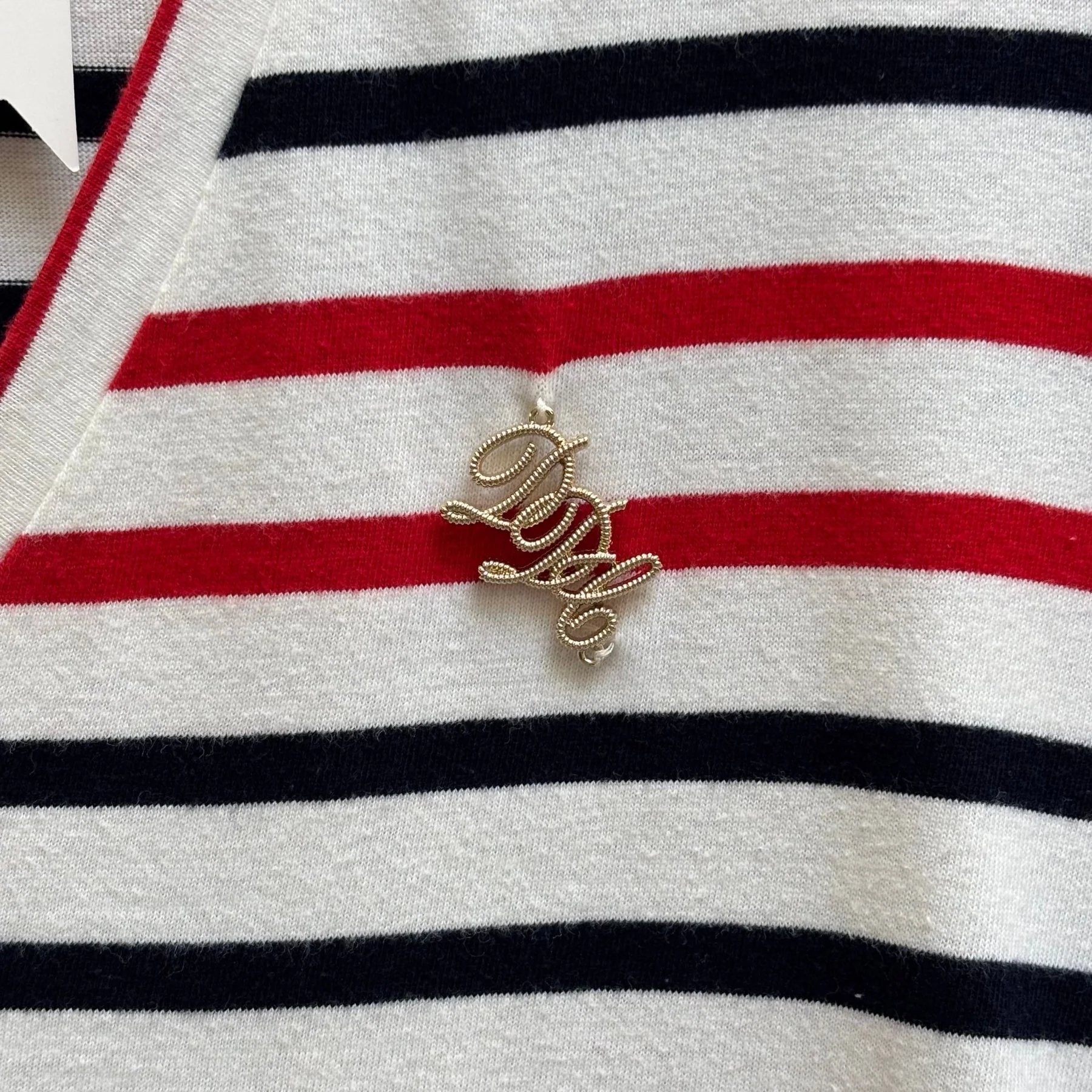 DSquared2 Striped V- Neck Top - Image 5