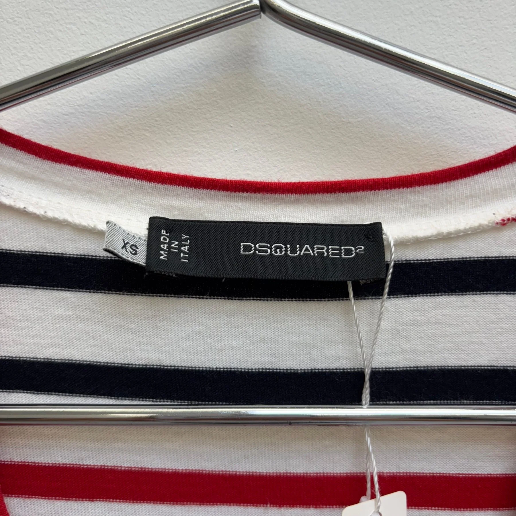 DSquared2 Striped V- Neck Top - Image 9