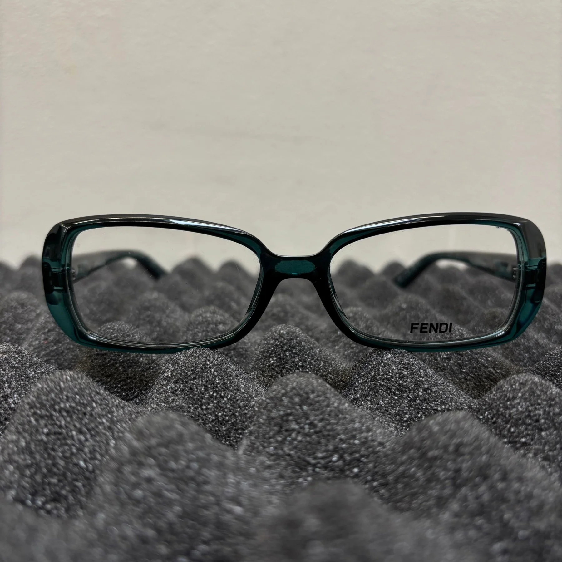 Fendi Turquoise Acetate Rectangle Frame Optical Glasses - Image 4
