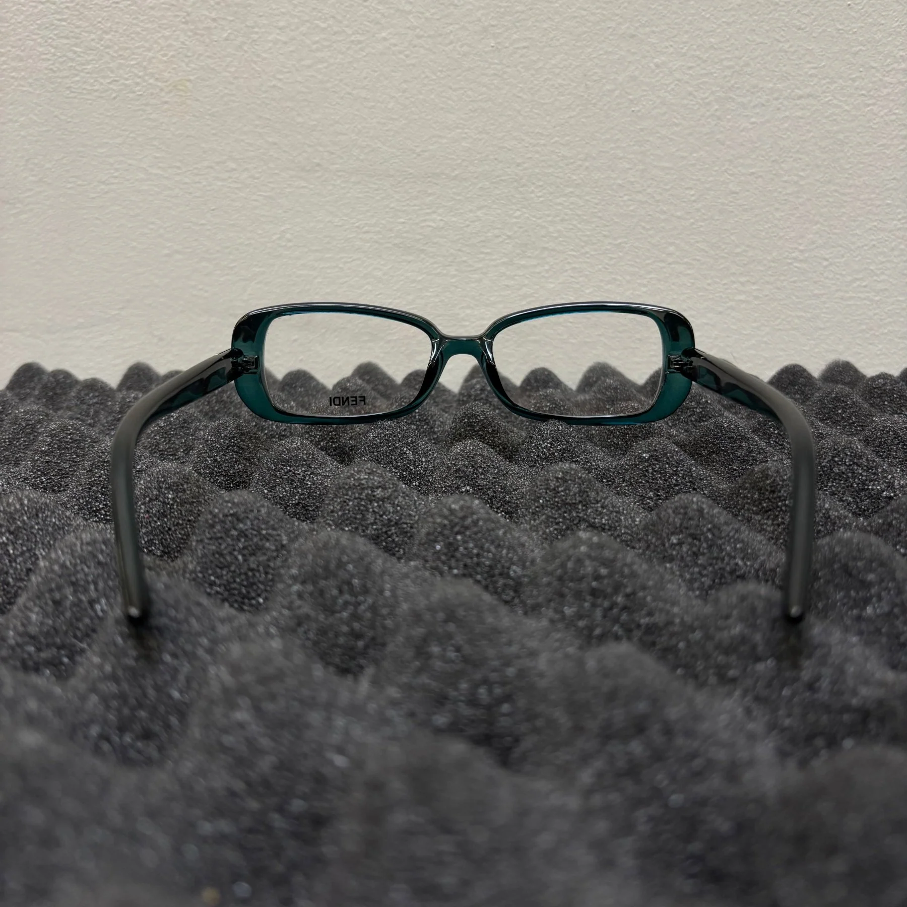 Fendi Turquoise Acetate Rectangle Frame Optical Glasses - Image 5