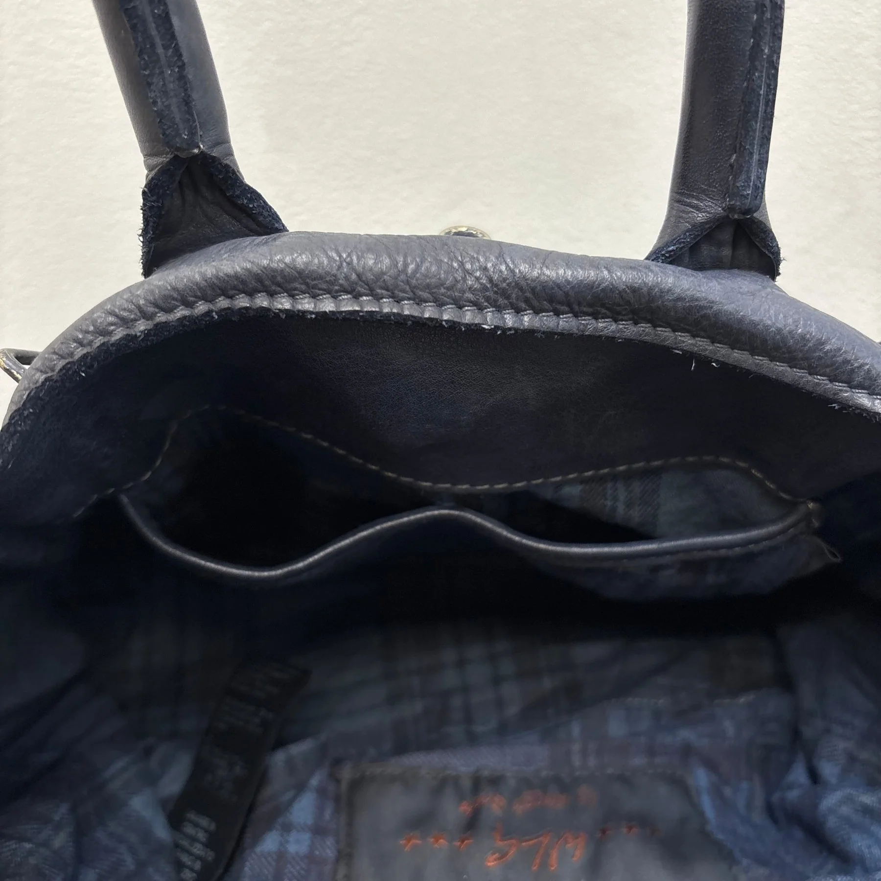 Firkin Navy Star Leather Handbag - Image 17