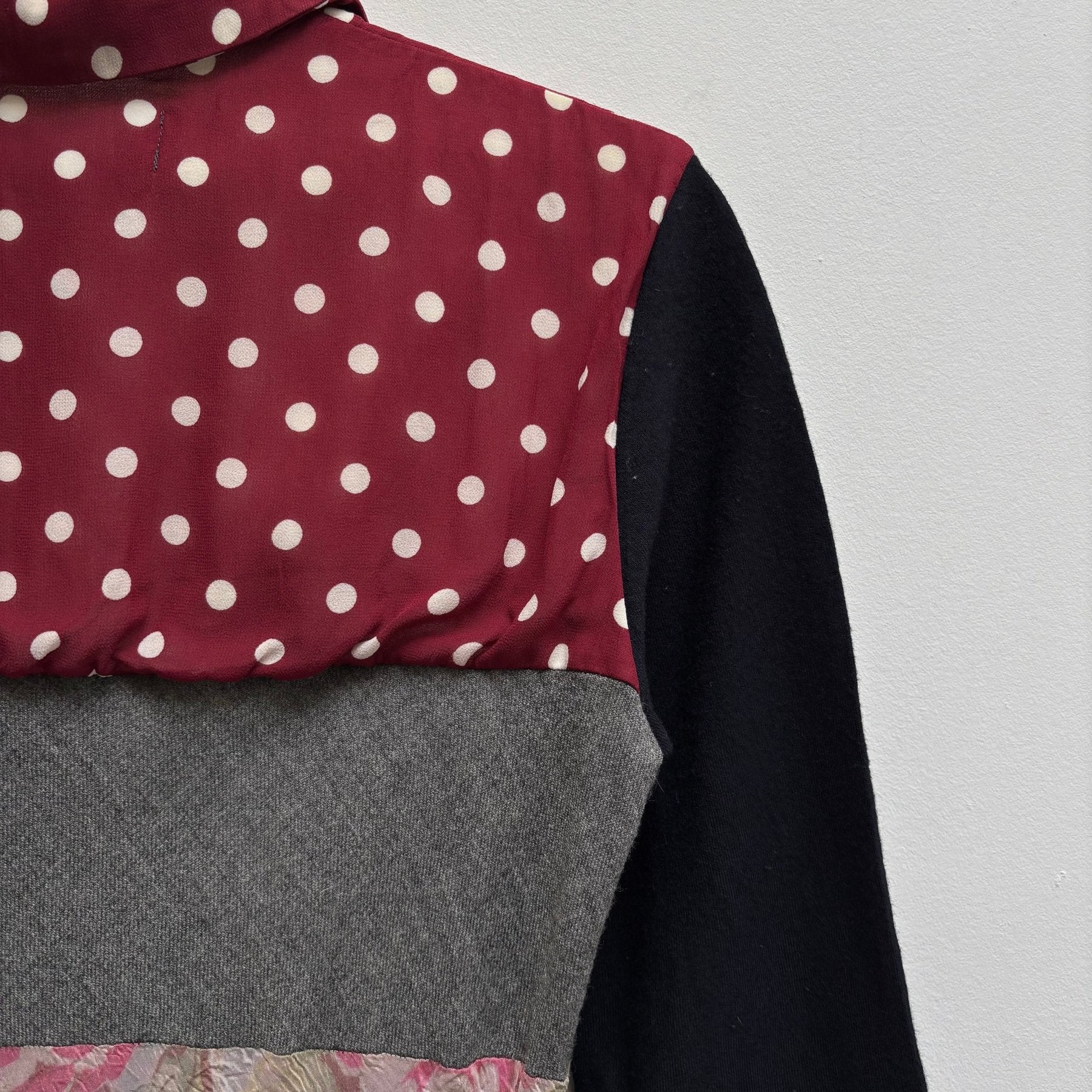 FW00 Comme Des Garçons Tricot Fluted Patchwork Dress - Image 12