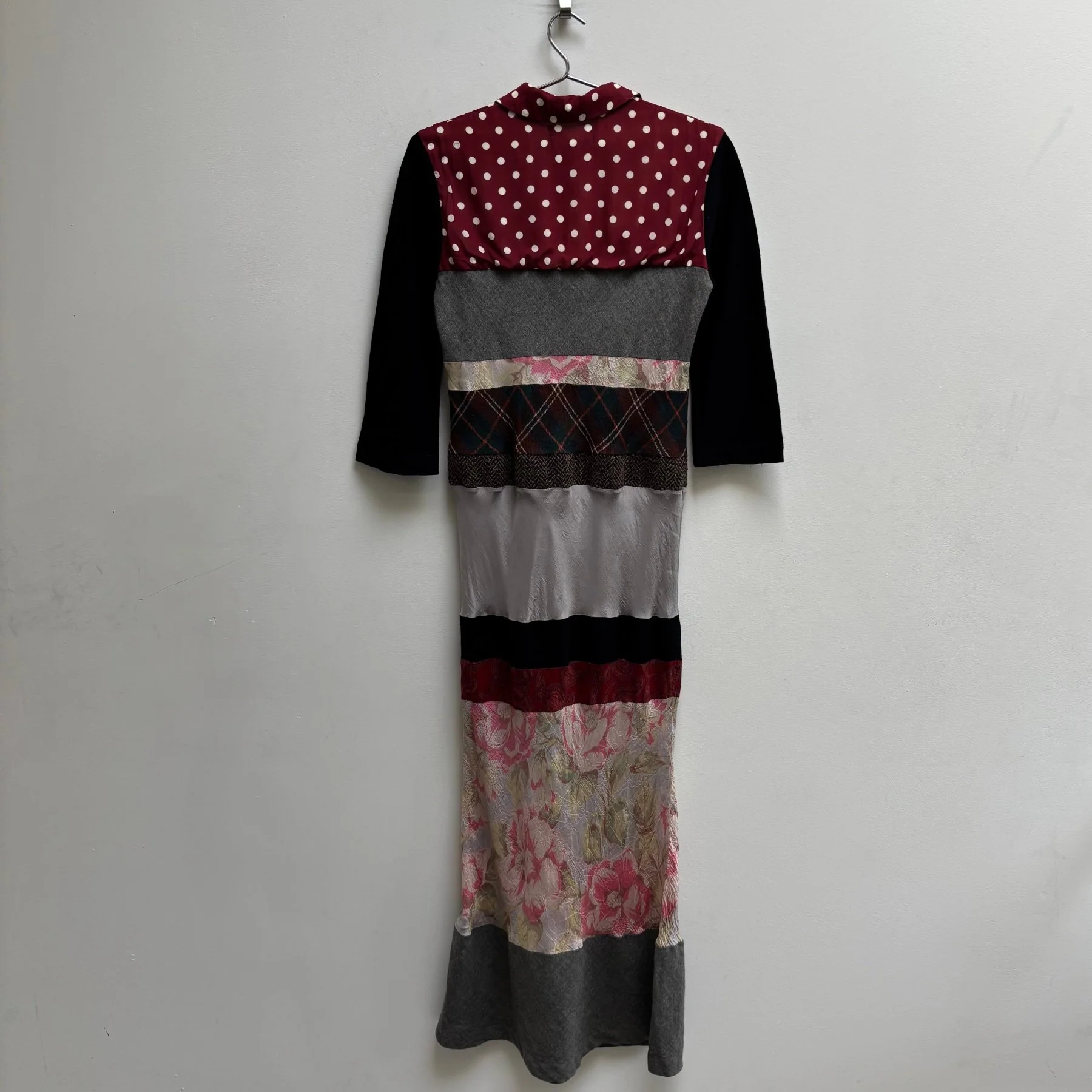FW00 Comme Des Garçons Tricot Fluted Patchwork Dress - Image 2