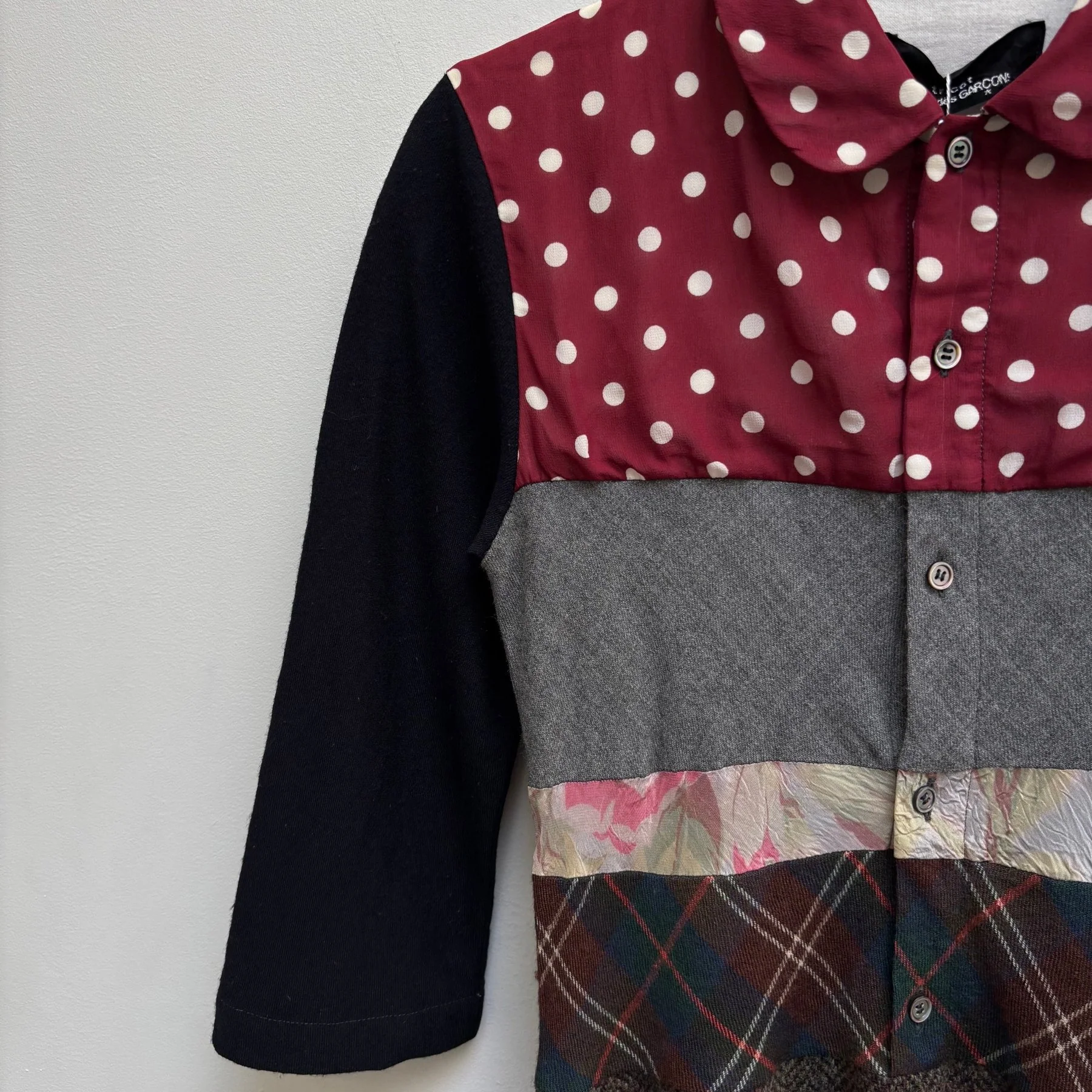FW00 Comme Des Garçons Tricot Fluted Patchwork Dress - Image 5