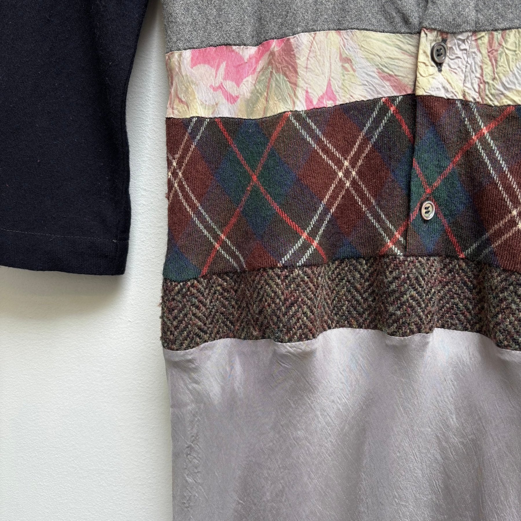FW00 Comme Des Garçons Tricot Fluted Patchwork Dress - Image 6