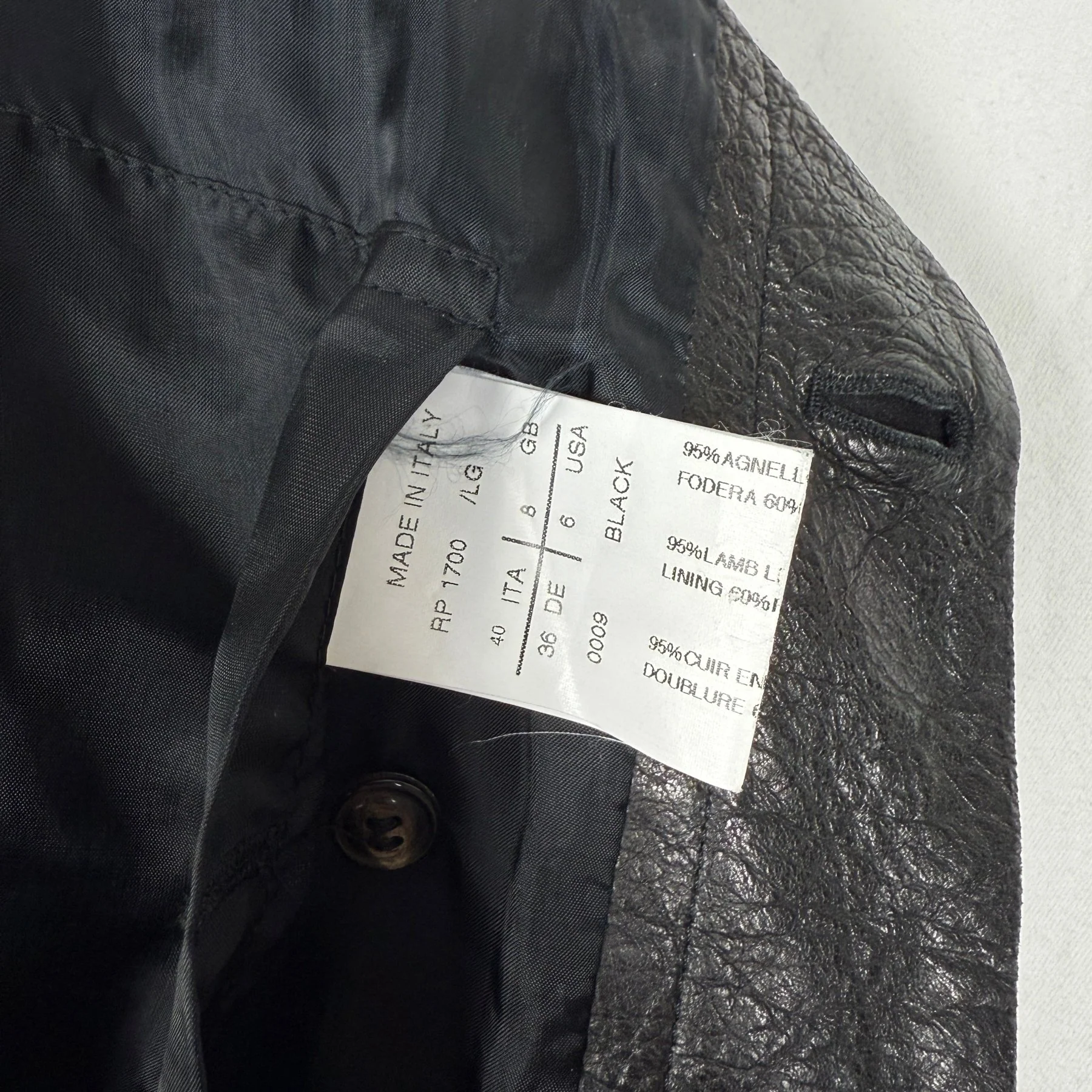 FW01 Rick Owens Button Up Leather Jacket - Image 10