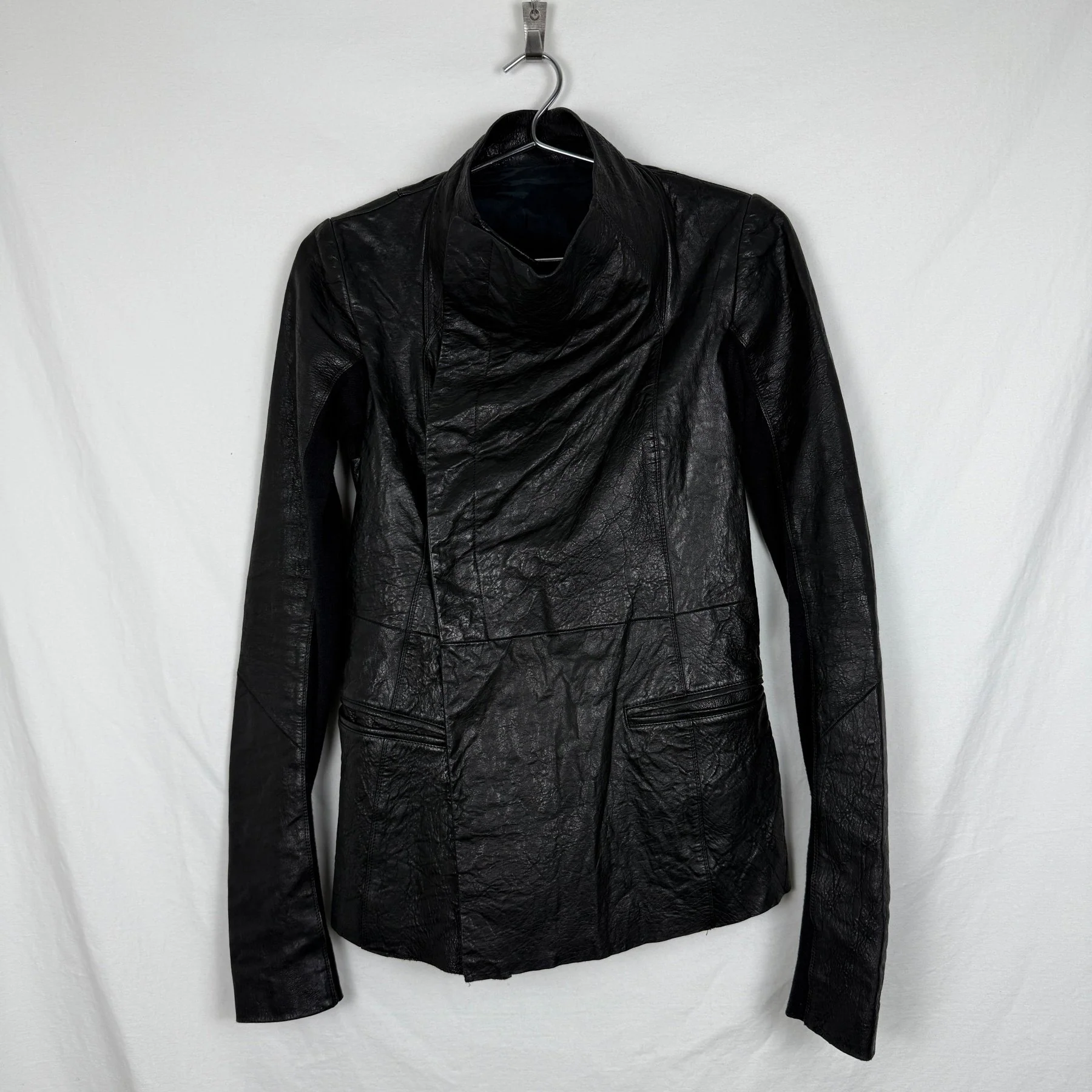 FW01 Rick Owens Button Up Leather Jacket - Image 2